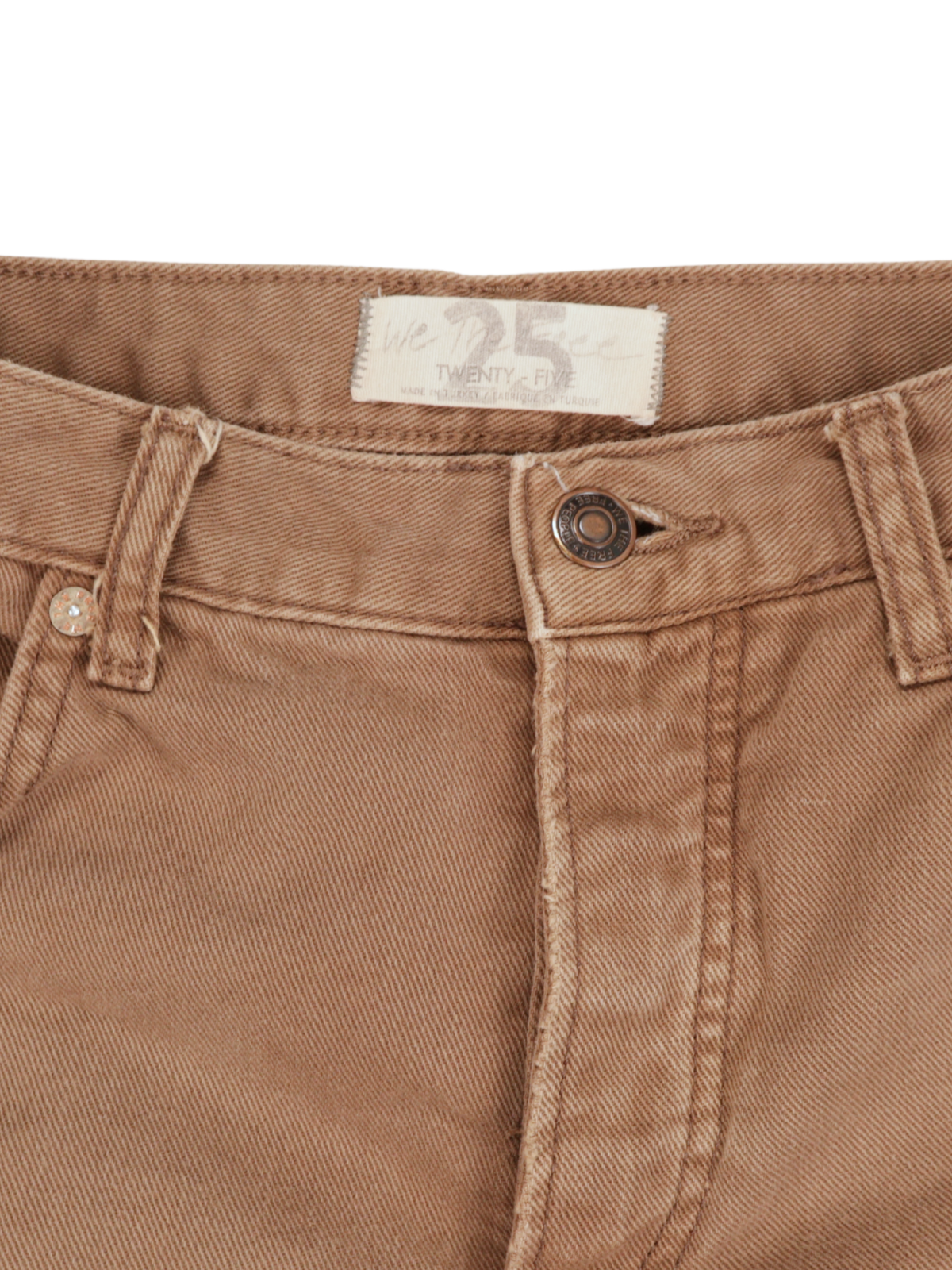 Free People We The Free Maggie Straight Leg Jeans – Brown Frayed Hem | Size 25