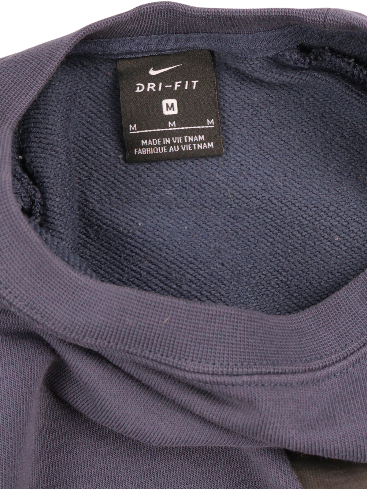 Nike Dri-FIT Blue Cropped Sweatshirt Medium Oversized Swoosh Pullover
