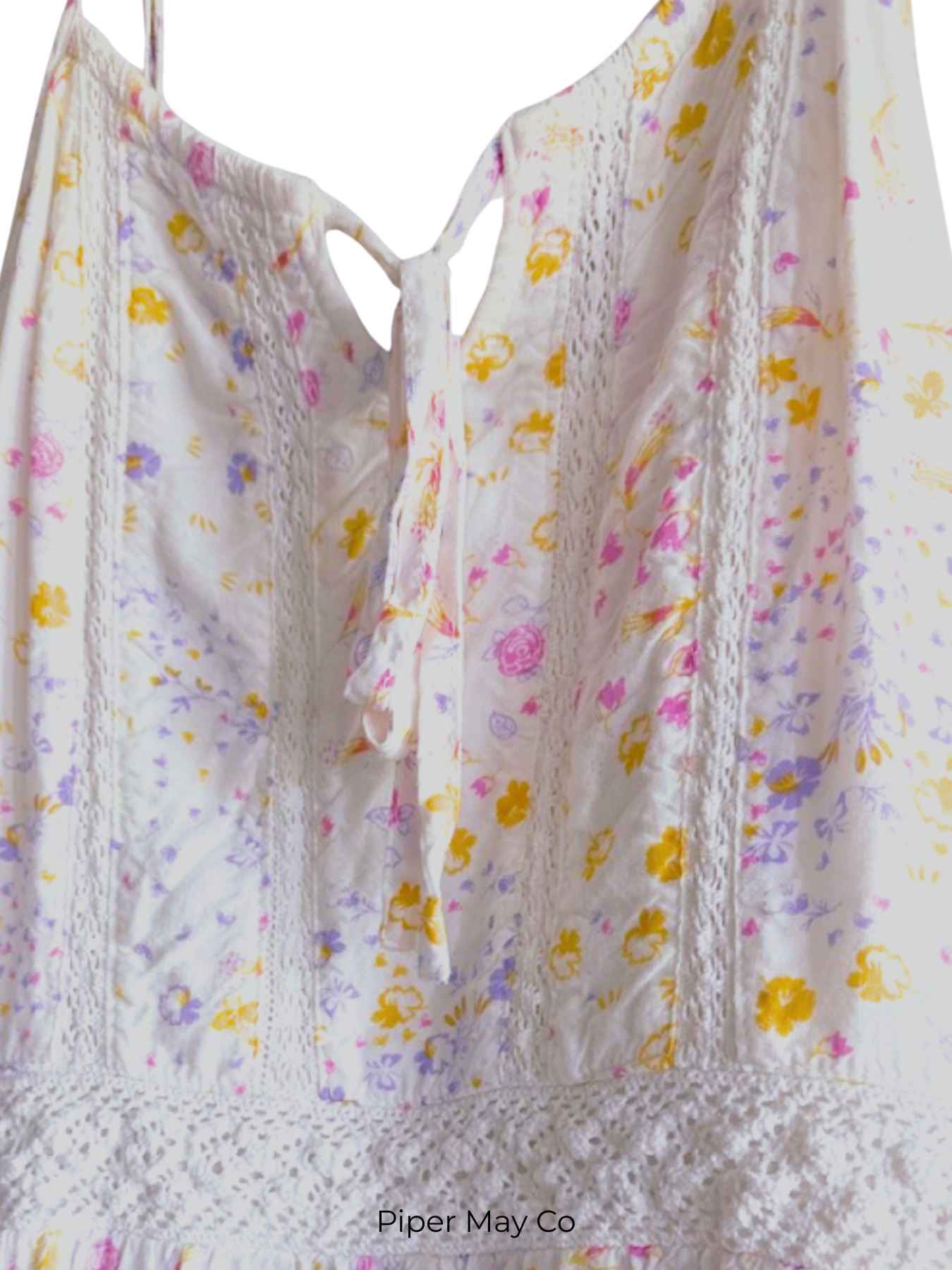 Japna Floral Maxi Dress – Pastel Print Flowy Summer Dress Size Large