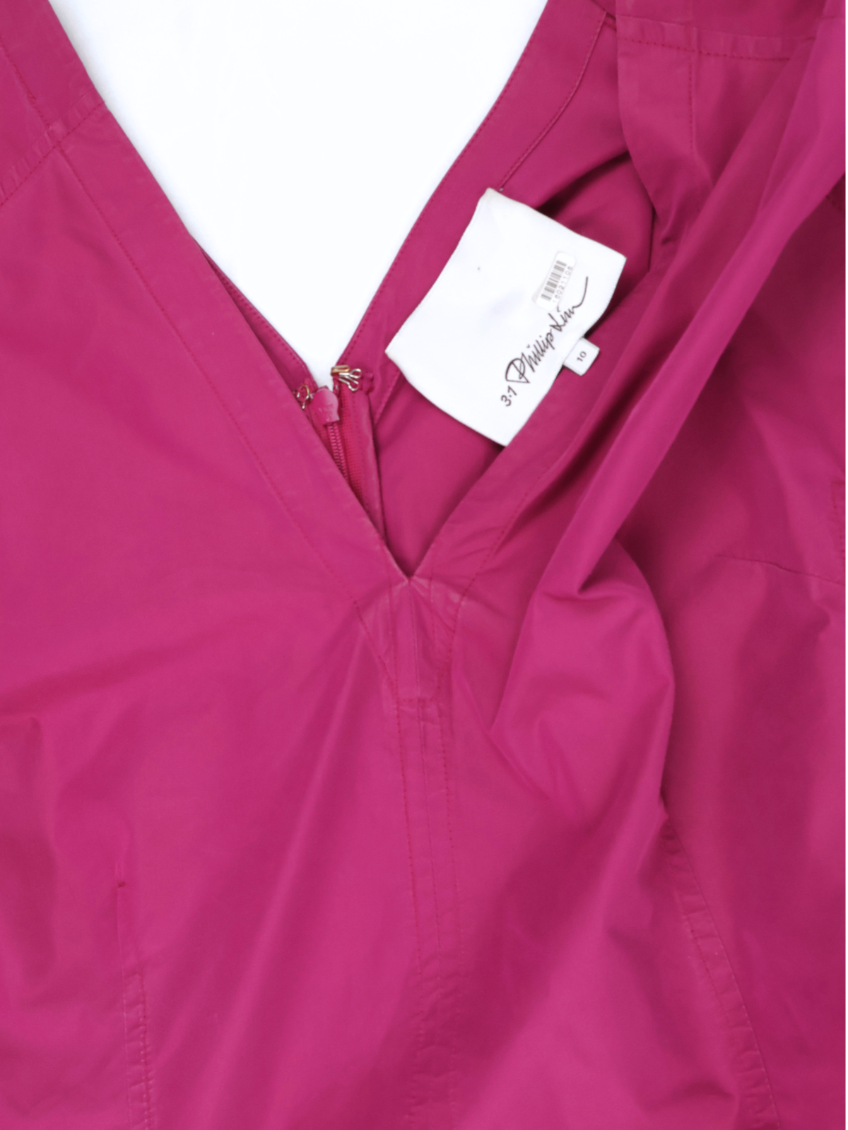 3.1 Phillip Lim Magenta Puff Sleeve Midi Dress – A-Line Designer Statement (Size 10)