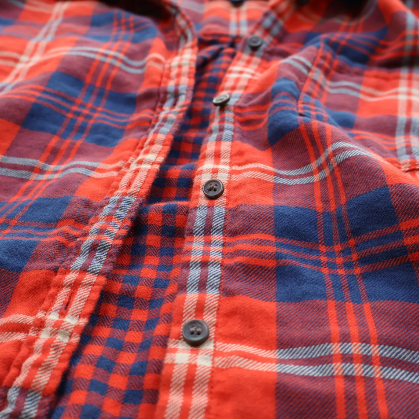 Madewell Plaid Flannel Shirt Red Blue Contrast Detail Button Down Size Small Soft Cotton