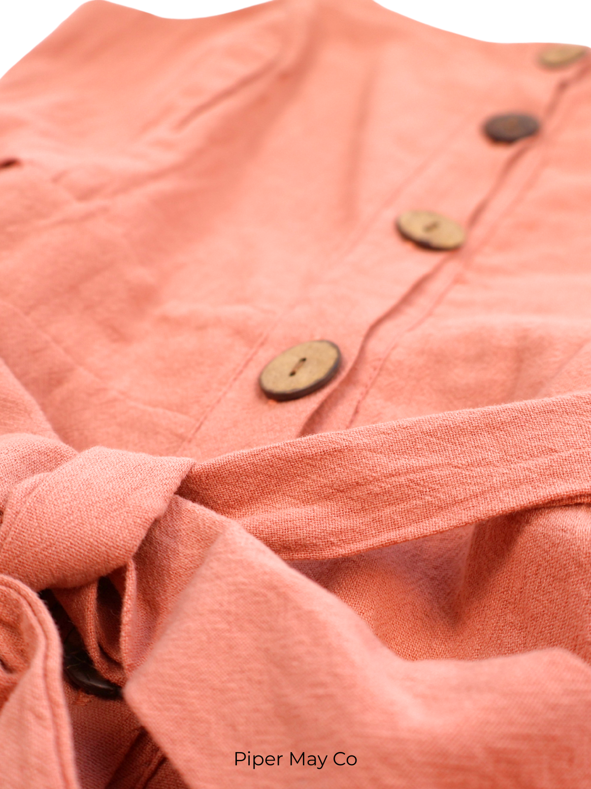 Pink Flare Burnt Orange Tie-Waist Romper – Effortless Summer Staple (Size Medium)