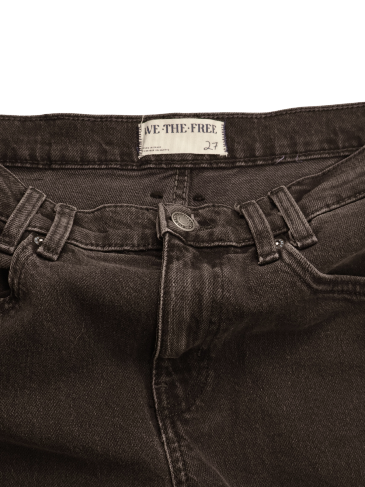 We The Free Black High Rise Straight Leg Jeans | Raw Hem | Size 27 | NWOT