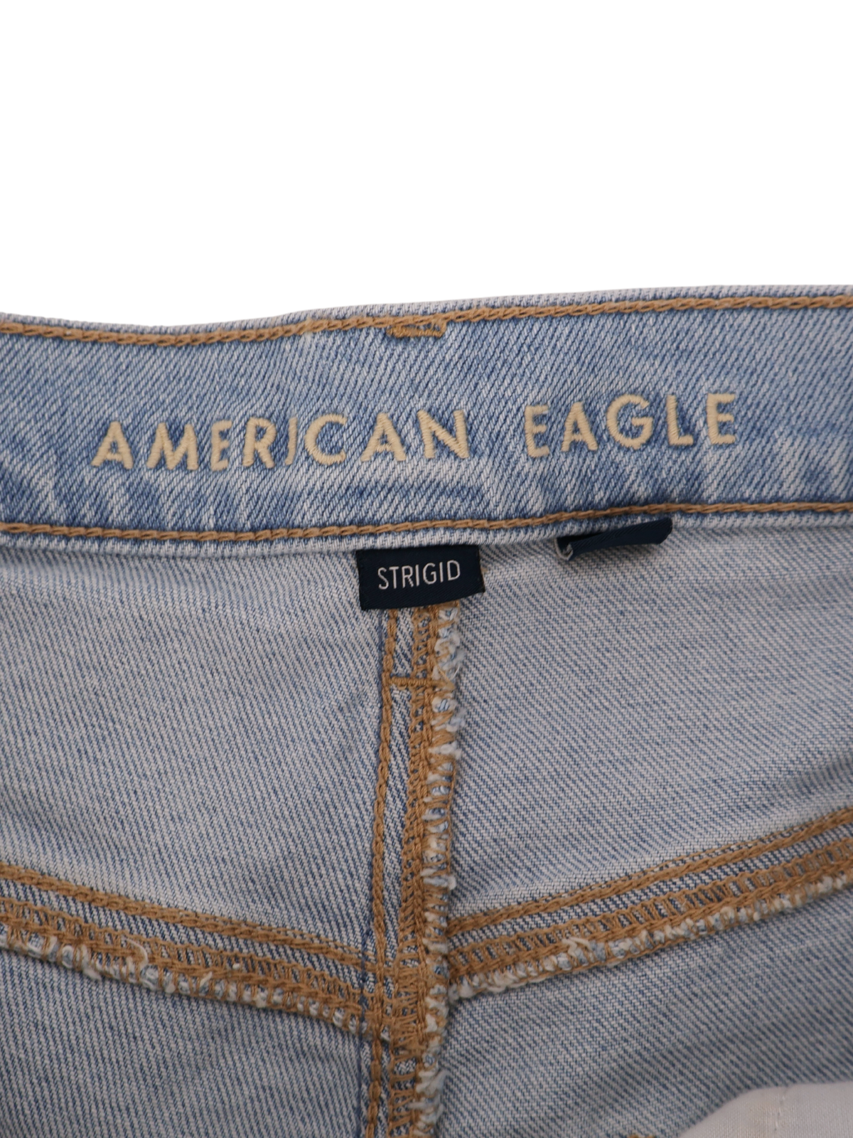 American Eagle Light Wash Denim Shorts Size 6 High Rise Distressed Cutoff