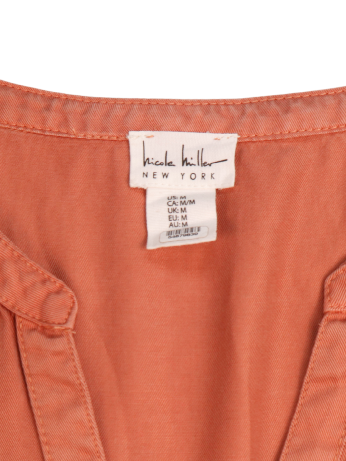 Nicole Miller Coral Button Front Dress – Effortless Everyday Statement (Size Medium)