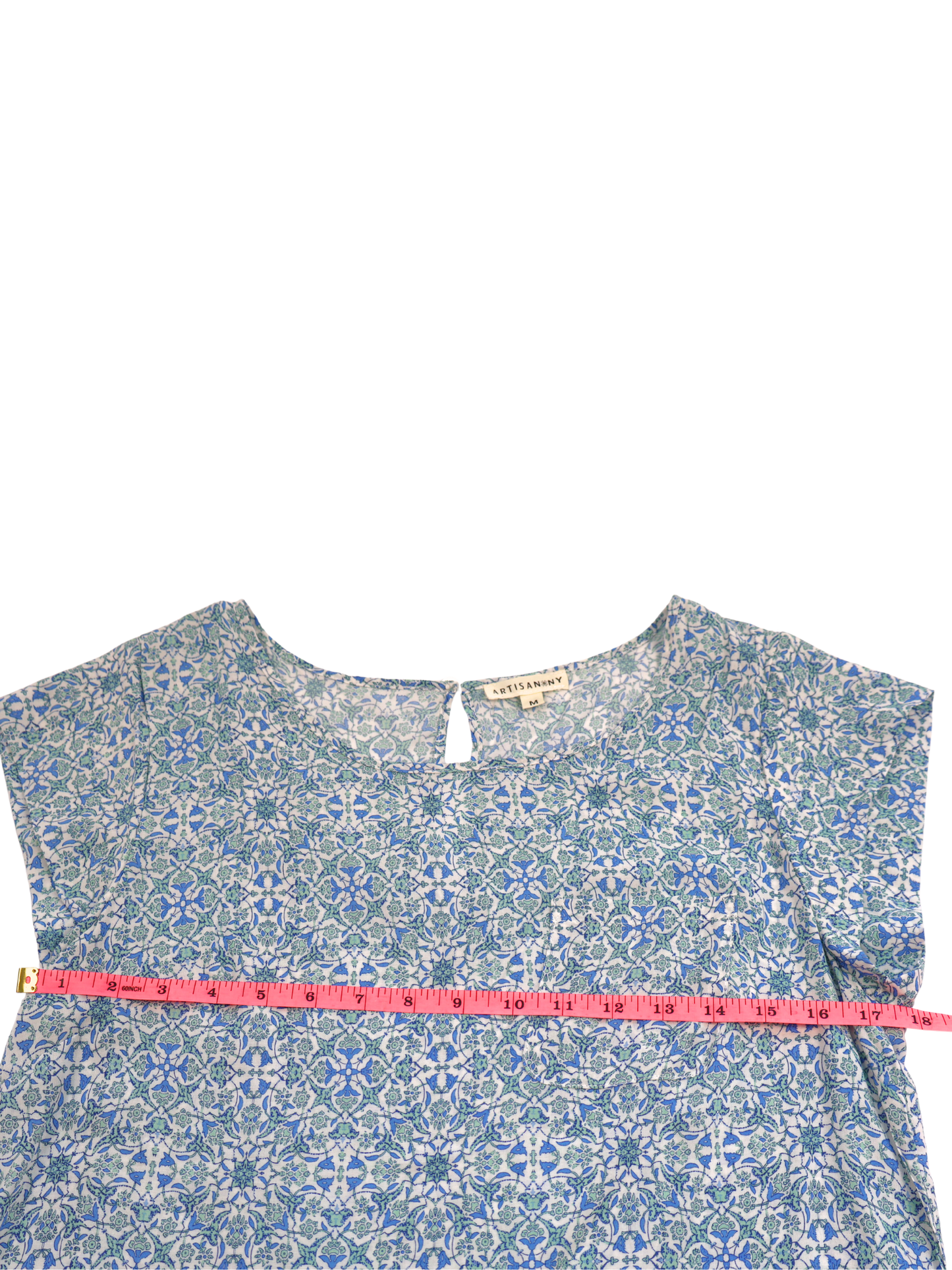 Artisan NY Blue Floral Blouse – Effortless Everyday Essential | Size Medium
