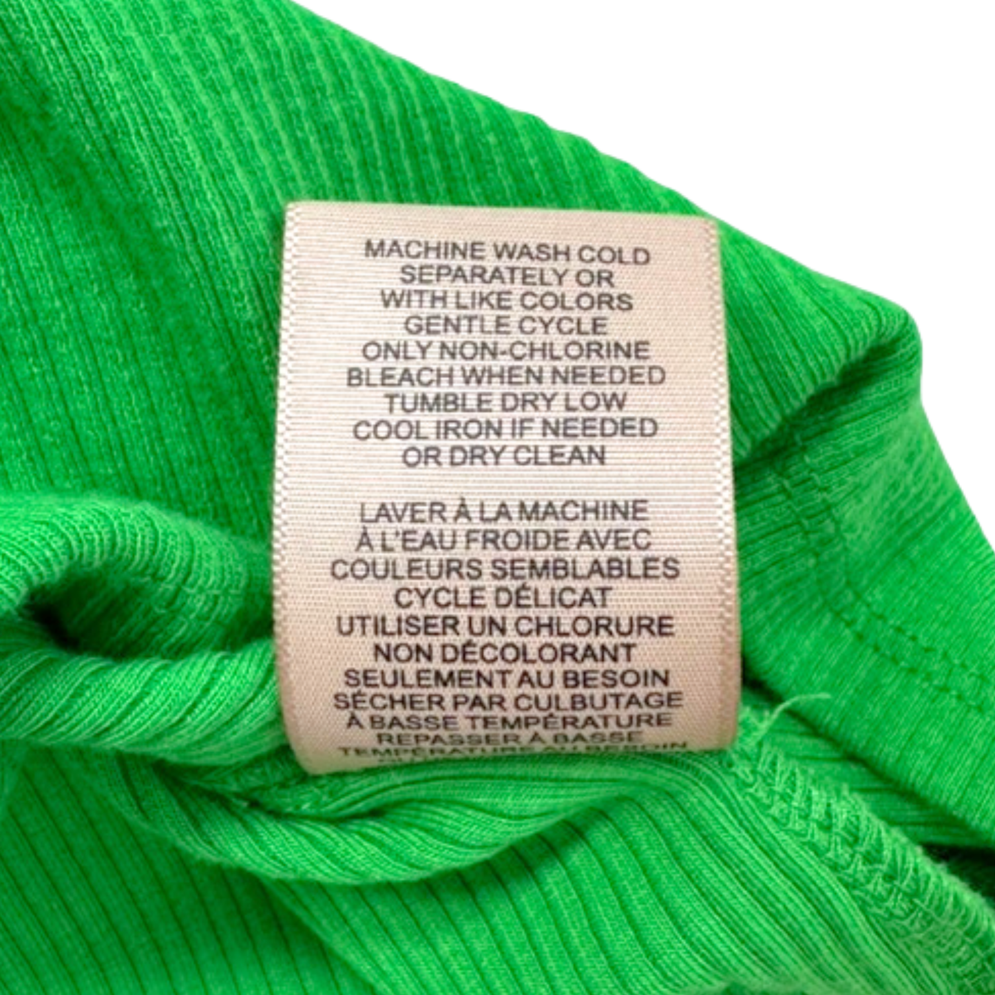 Philosophy Green Ribbed Tank Ruffle Sleeve Top Soft Stretch Knit Size Medium