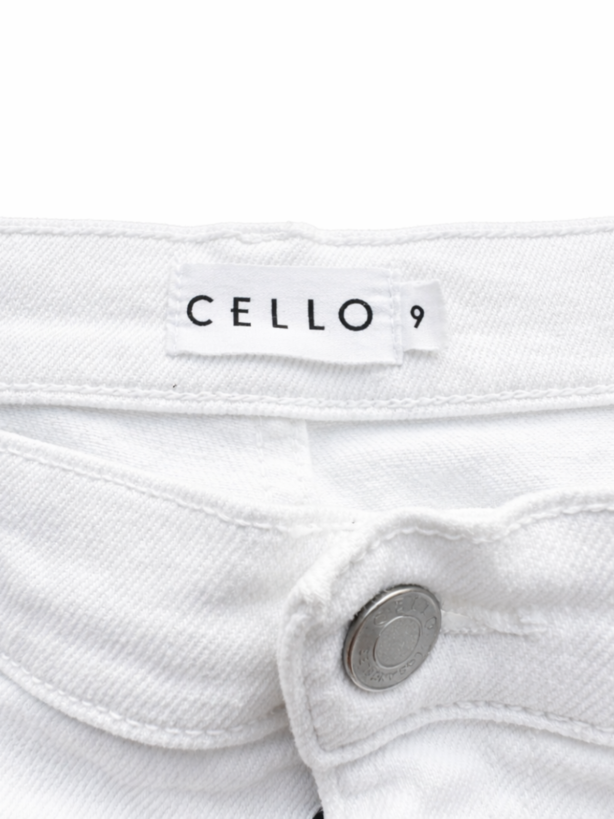 Cello White Cut Off Ankle Jeans Size 9 Distressed Raw Hem Denim