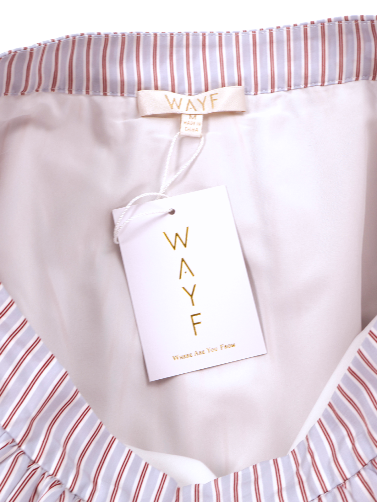 WAYF Striped Bubble Hem Mini Skirt – NWT Summer Statement Piece (Size Medium)