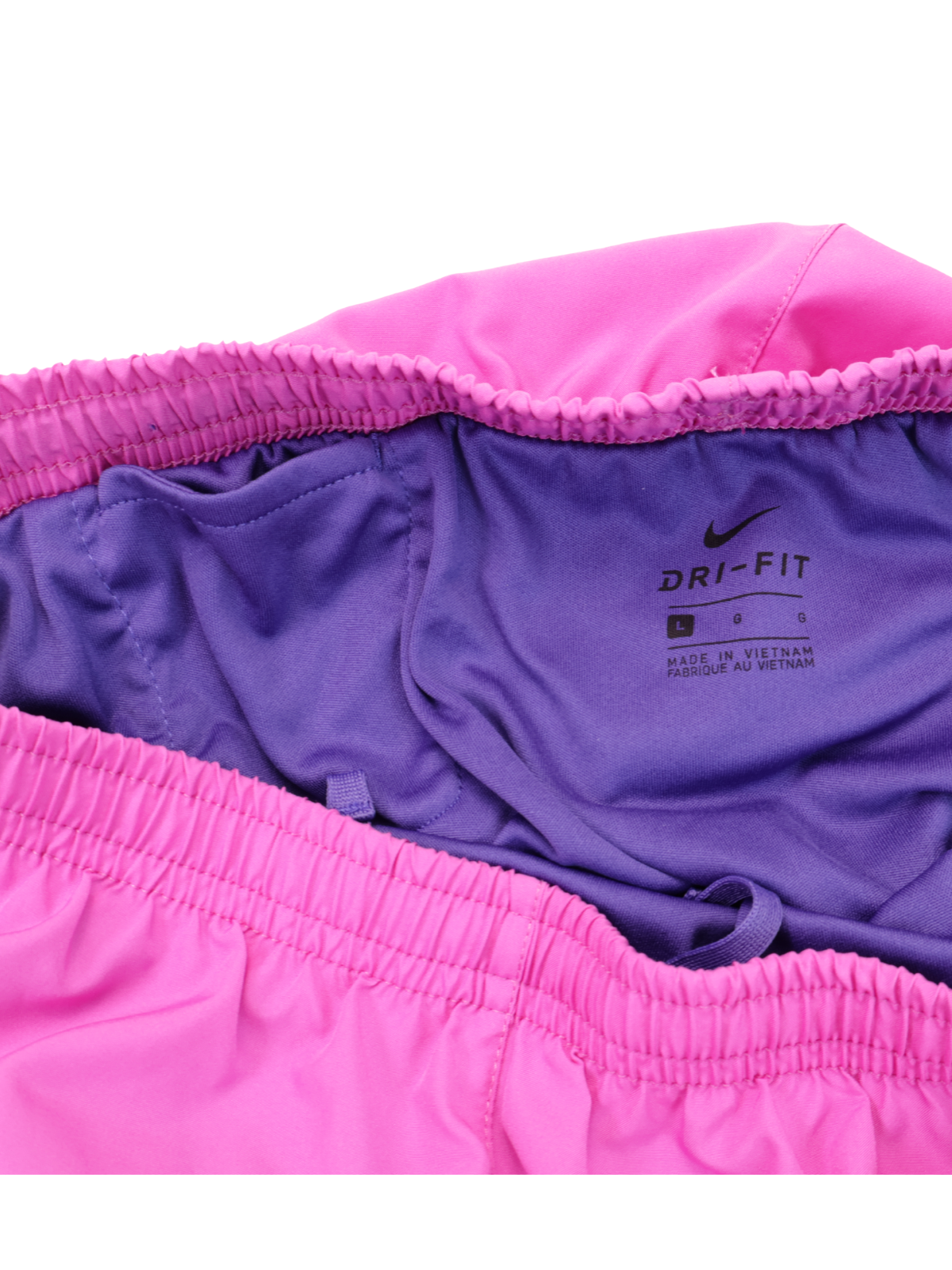 Nike Girls Dri-FIT Athletic Shorts Size Large | Pink Purple Running Shorts