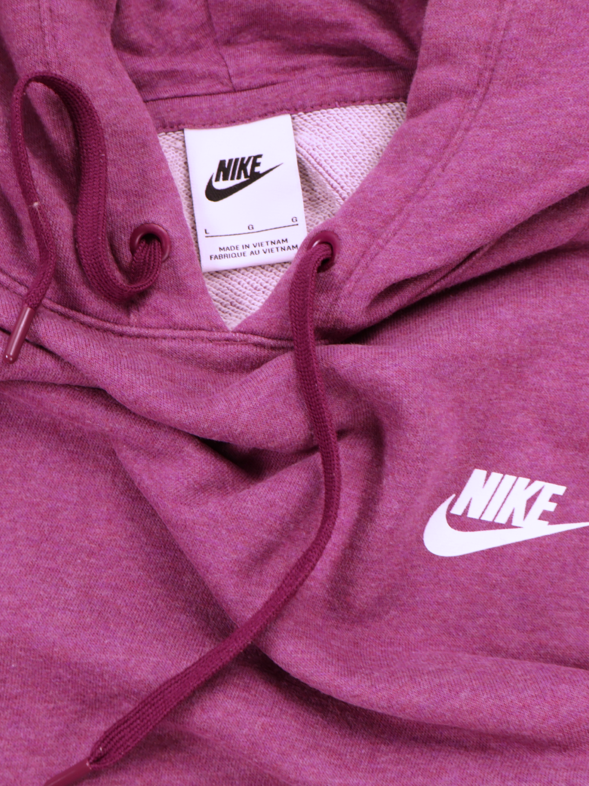 Nike Plum Pullover Hoodie – Oversized Fit Classic Swoosh (Size Large)