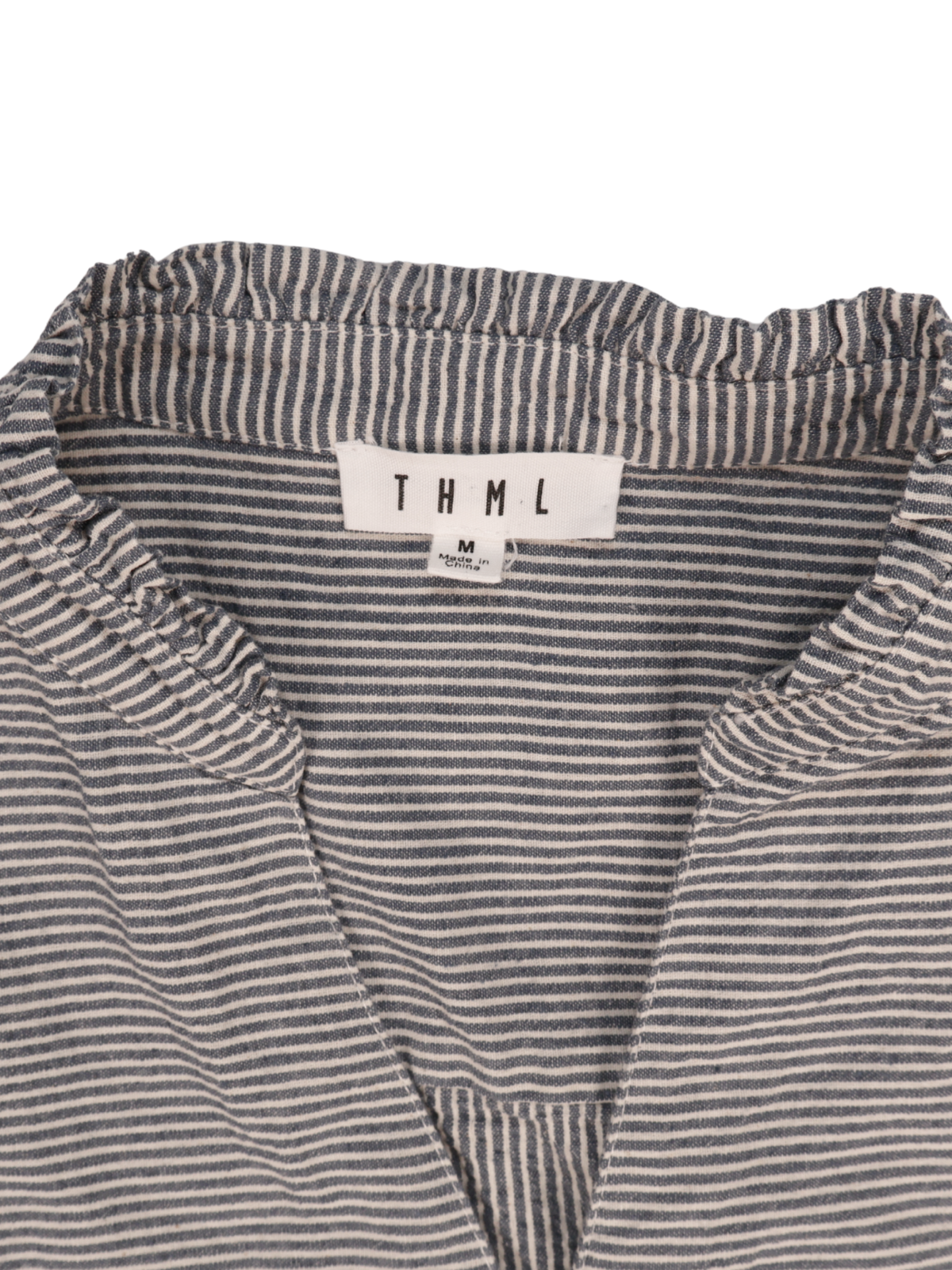THML Striped Floral Balloon Sleeve Blouse | Boutique Statement Top | Medium