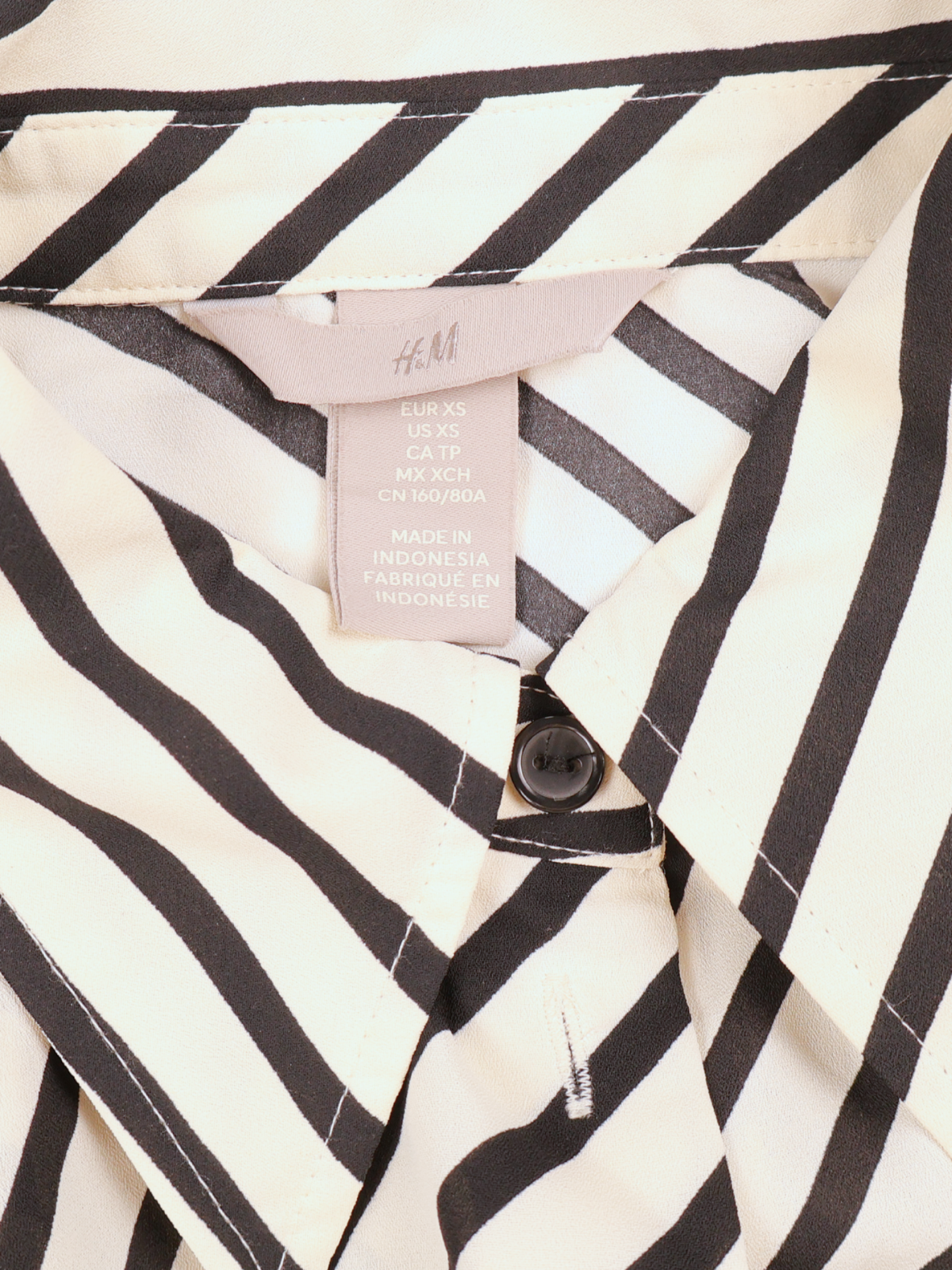 Zara Black Cream Stripe Maxi Shirt Dress Size Small Long Sleeve Button Front
