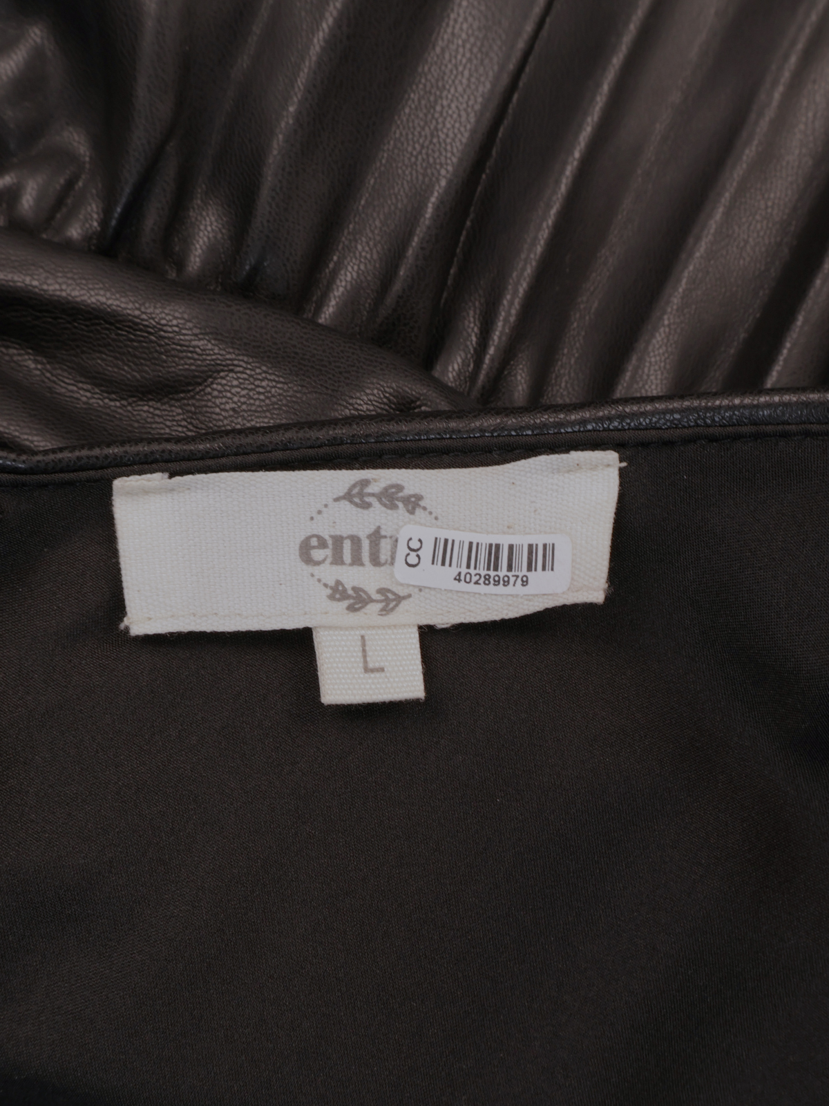 Entro Faux Leather Pleated Midi Dress – Black Statement Dress Size Small