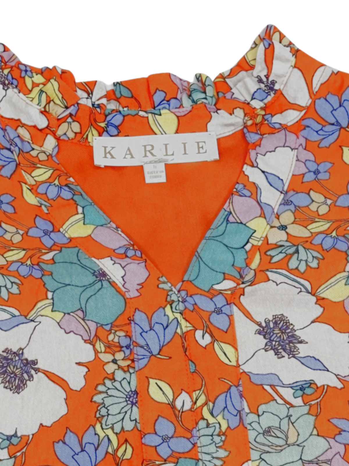 Karlie Floral Mini Dress – Bold Orange Statement | Long Sleeve Boutique Style | Size Small
