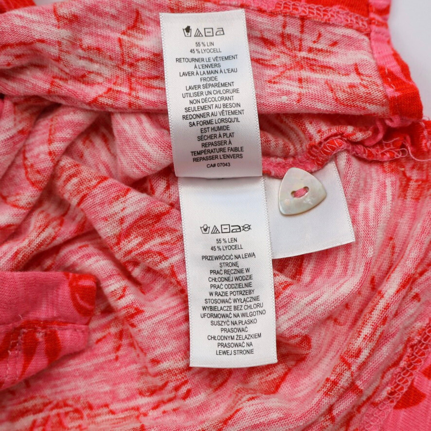 Cynthia Rowley Pink & Red Tropical Print Tank Top Size Medium