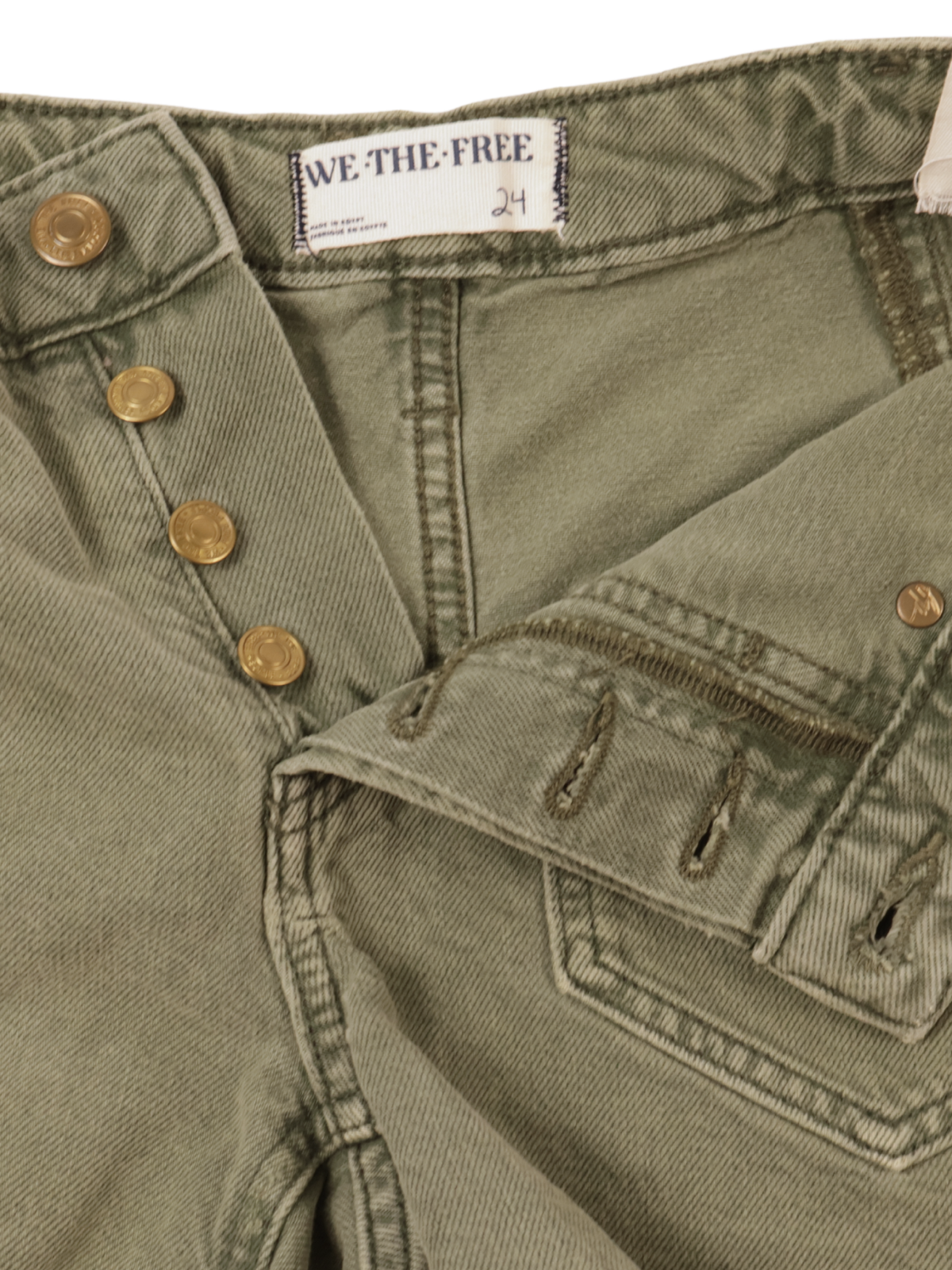 We The Free “Beginners Luck” Slouch Shorts | Olive | Size 24 | NWT