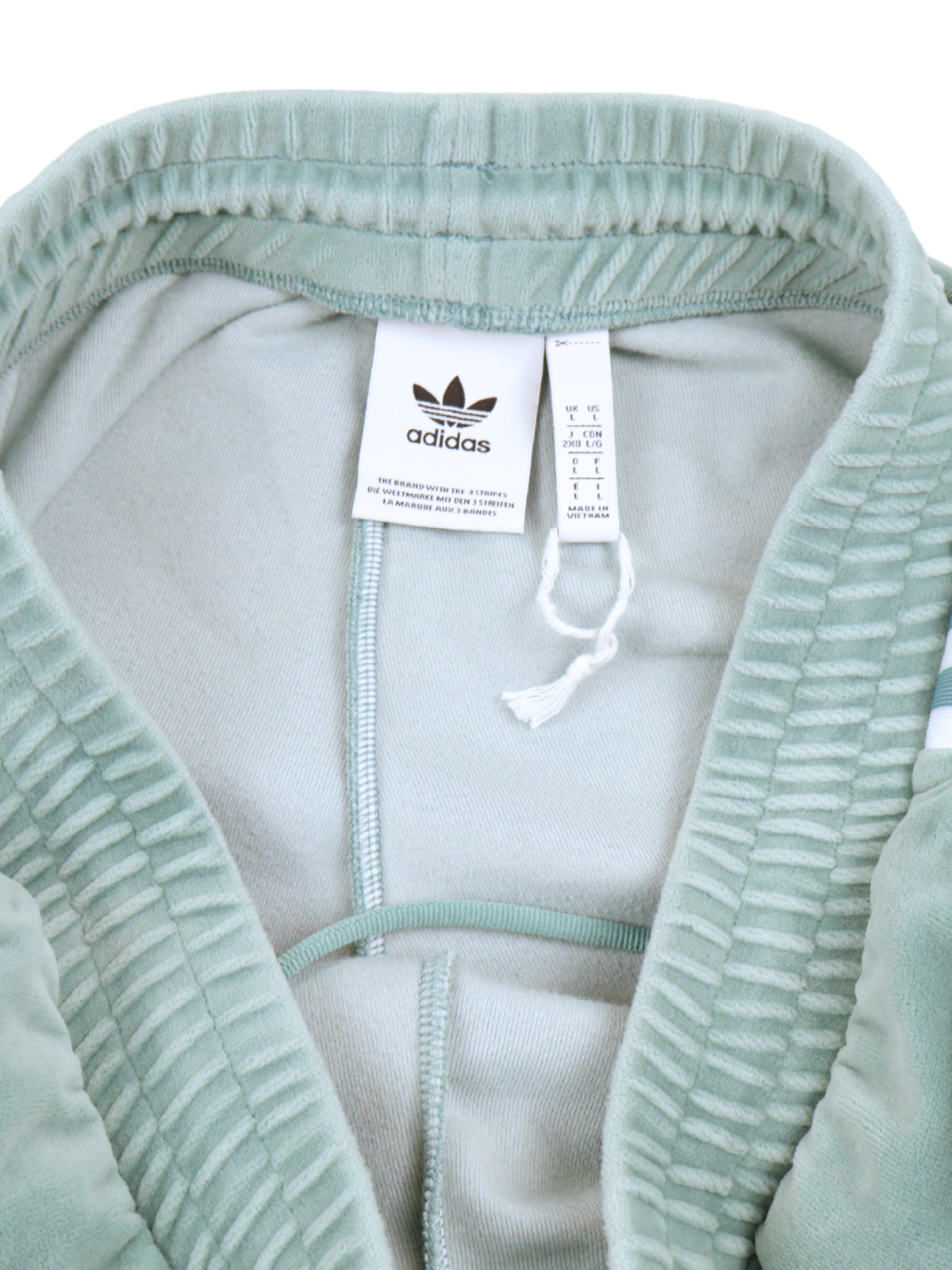 Adidas Velour Track Joggers Green 3 Stripe Lounge Pants Size Large