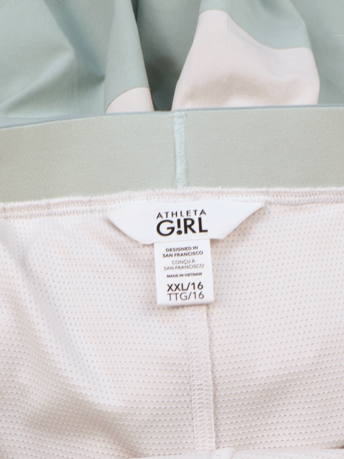 Athleta Girl Pleated Colorblock Skort – White & Aqua Mini Active – XXL/16