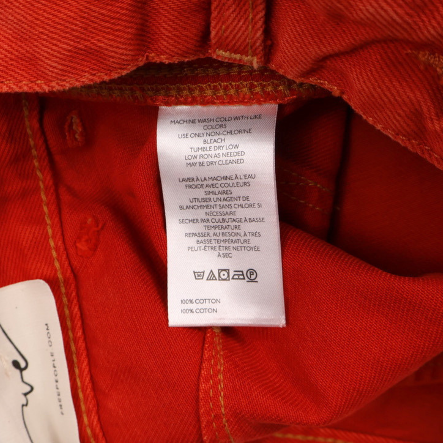 WE THE FREE Carnivale Low Rise Bootcut Jeans | Red Statement Denim | Size 28 | NWT