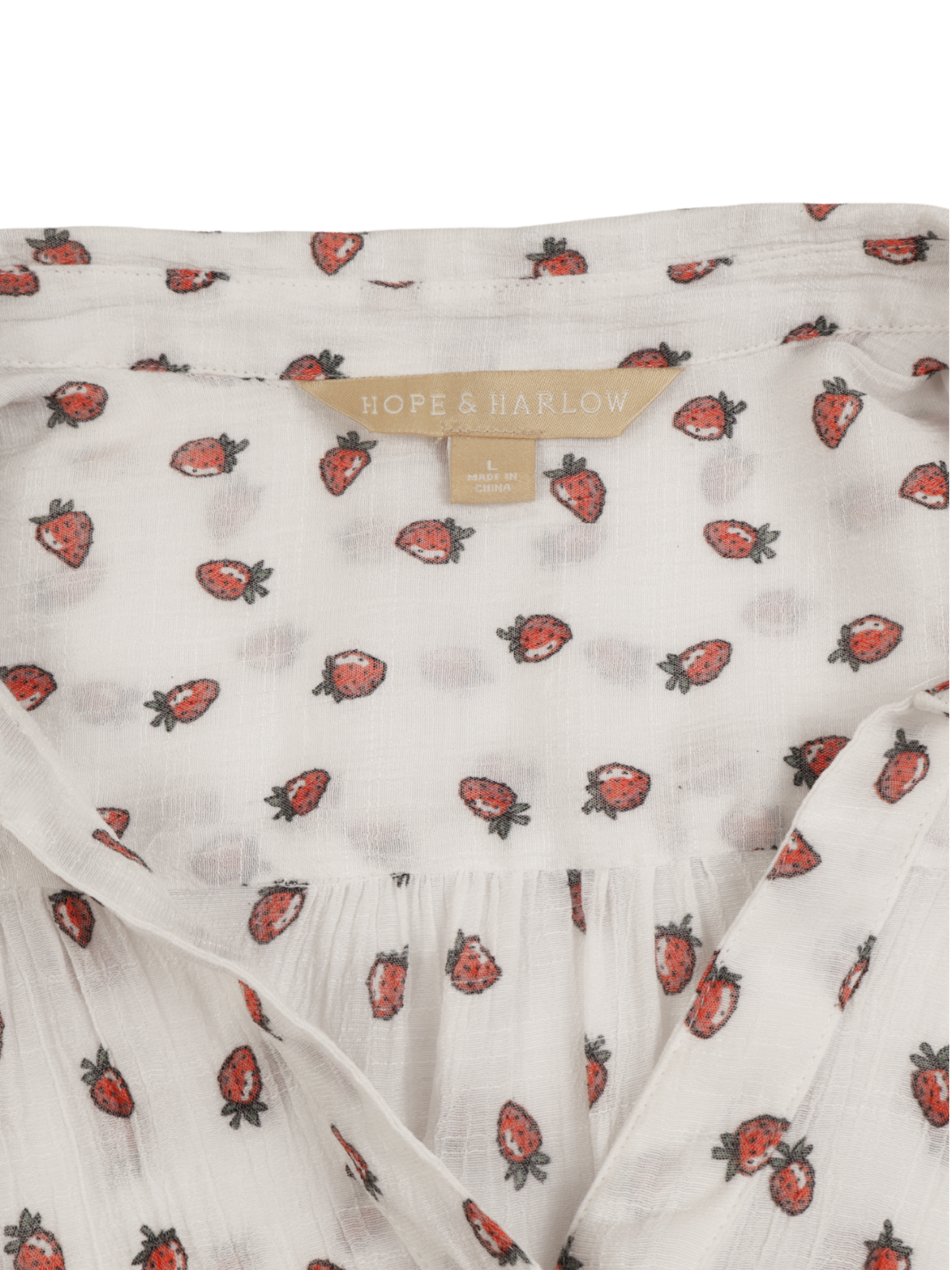 Hope & Harlow Printed Button Front Blouse Size L | Lightweight Everyday Top