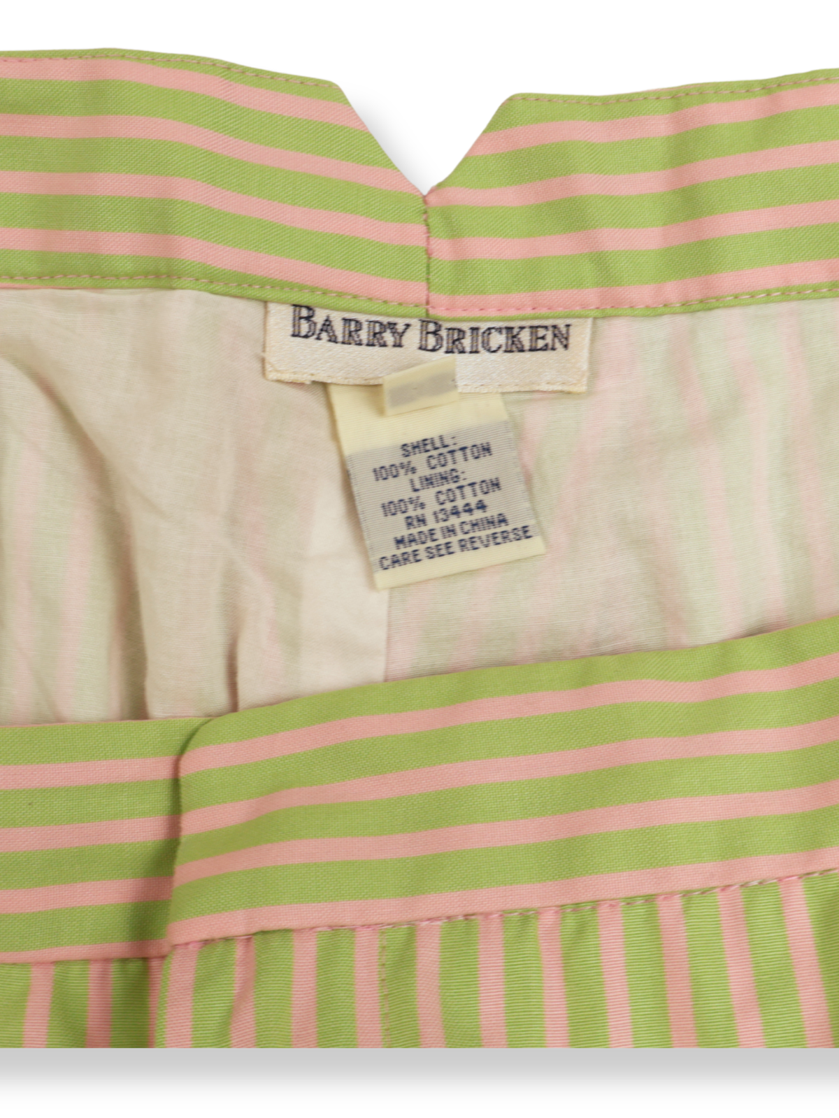 Barry Bricken Striped Pants Size 6 | Green & Pink Preppy Straight Leg Pants