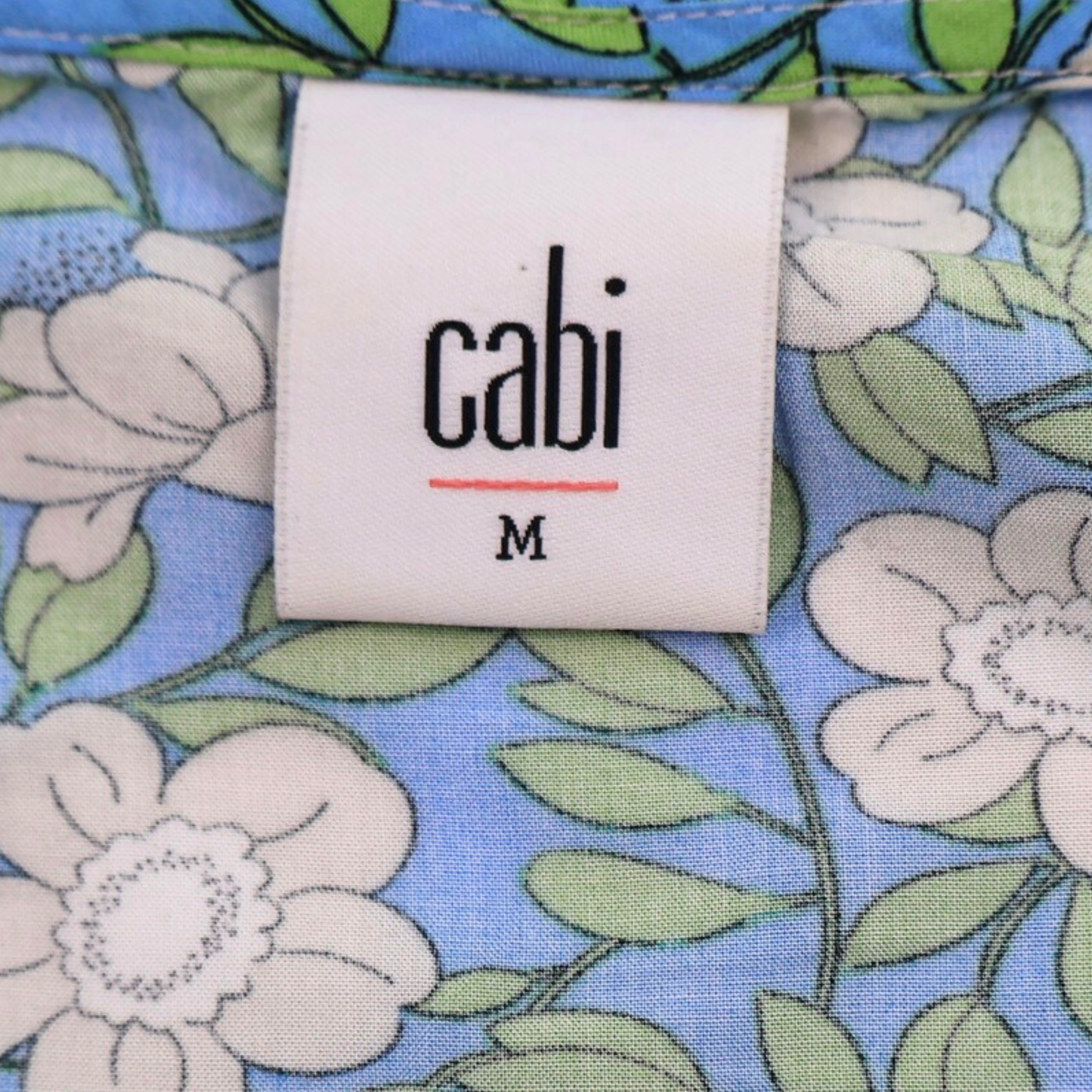 Cabi Floral Camisole Blouse Blue Green Print Size Medium