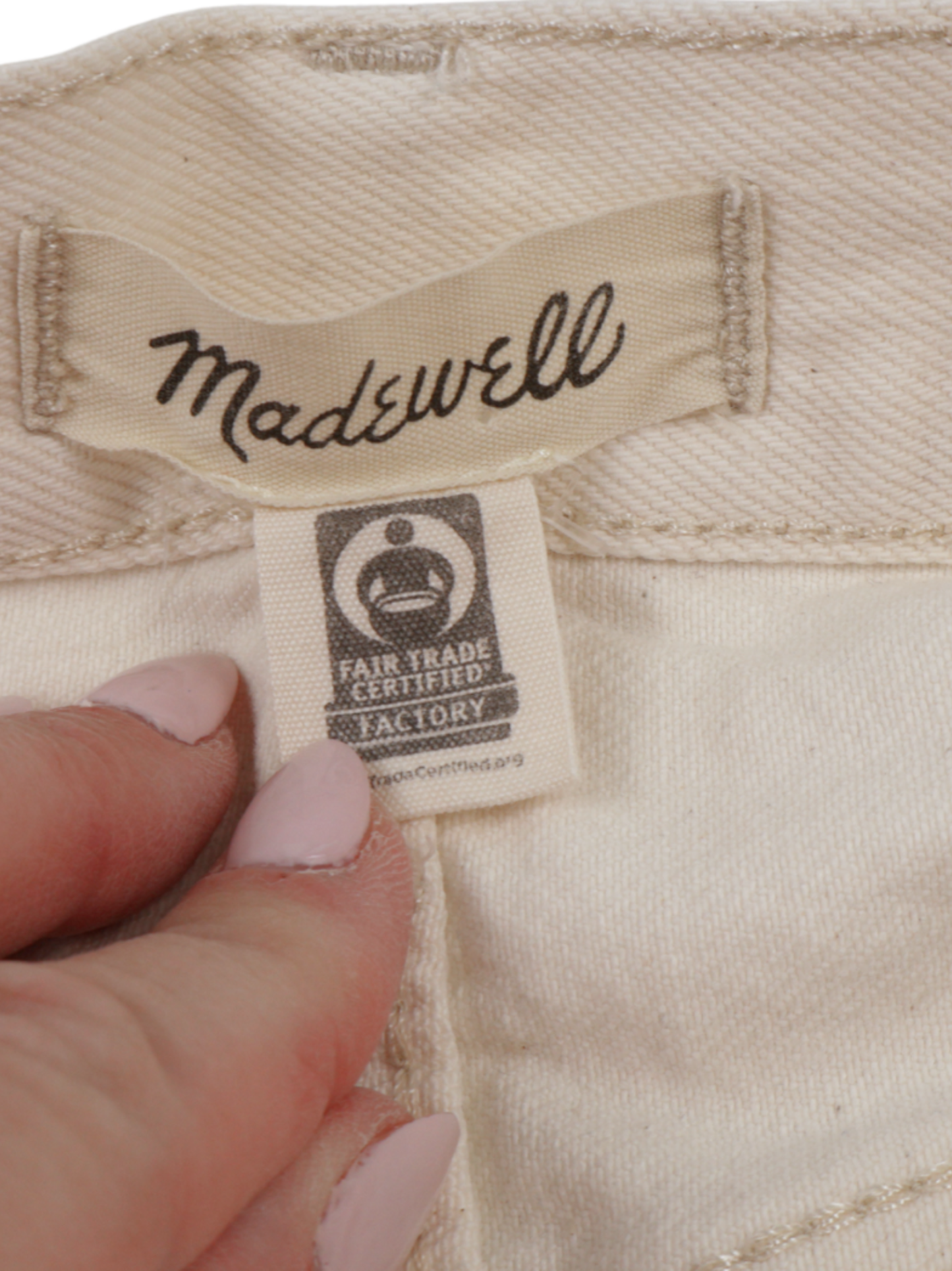 Madewell Cream High-Rise Denim Shorts – Clean Minimalist Staple (Size 26)