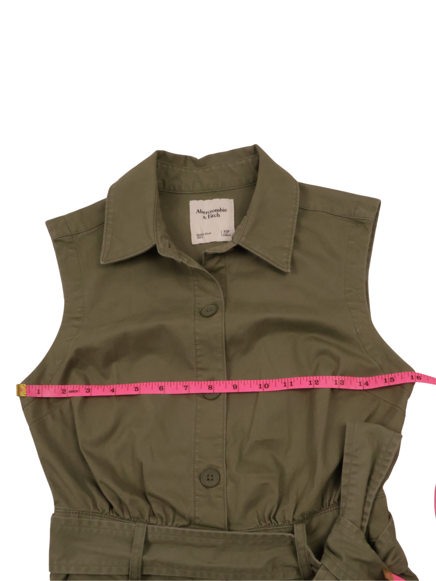 Abercrombie & Fitch Olive Utility Romper | Size XSP | Tailored Fit Essential