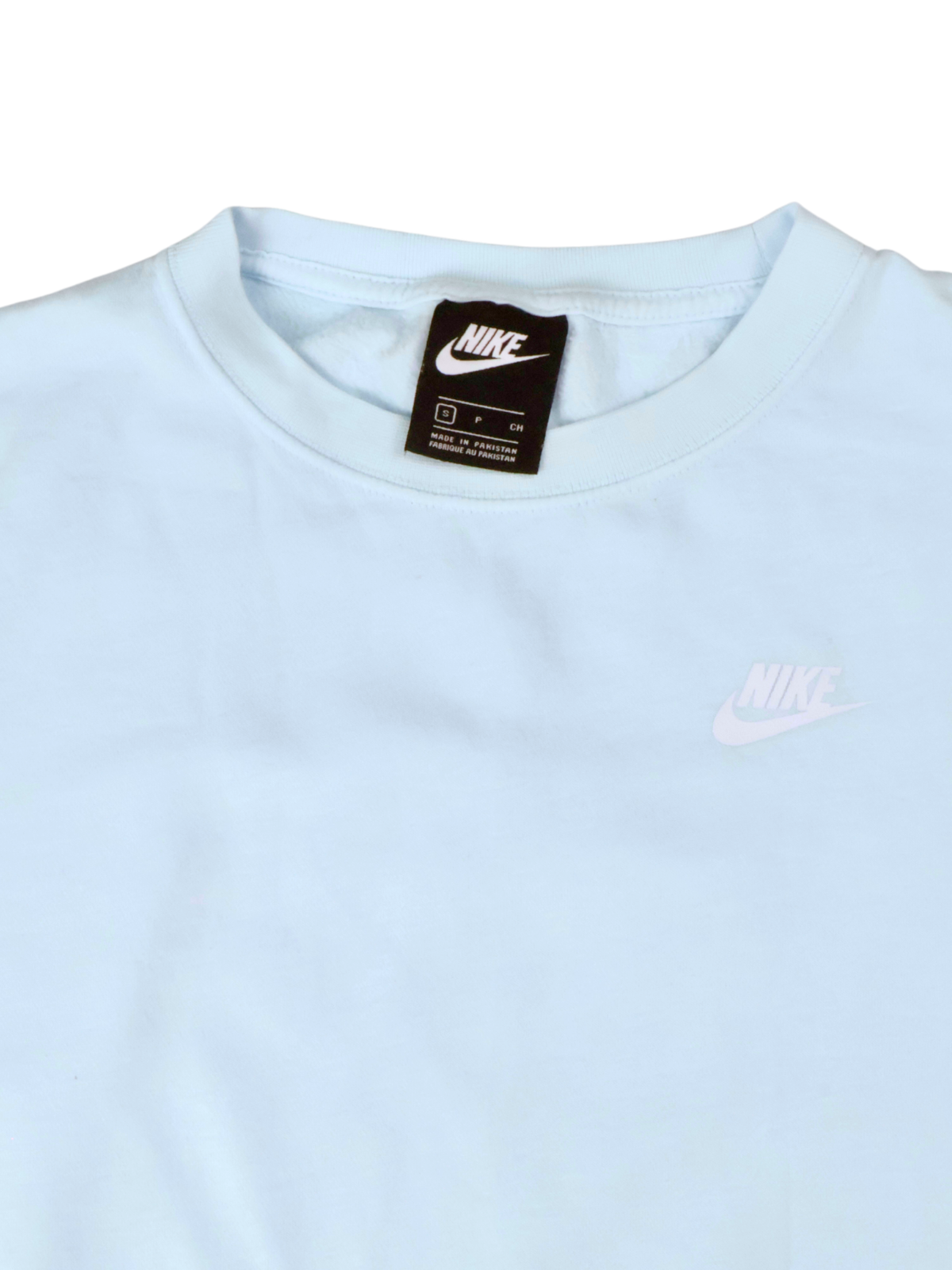 Nike Cropped Sweatshirt – Baby Blue | Oversized Fit | Size Small