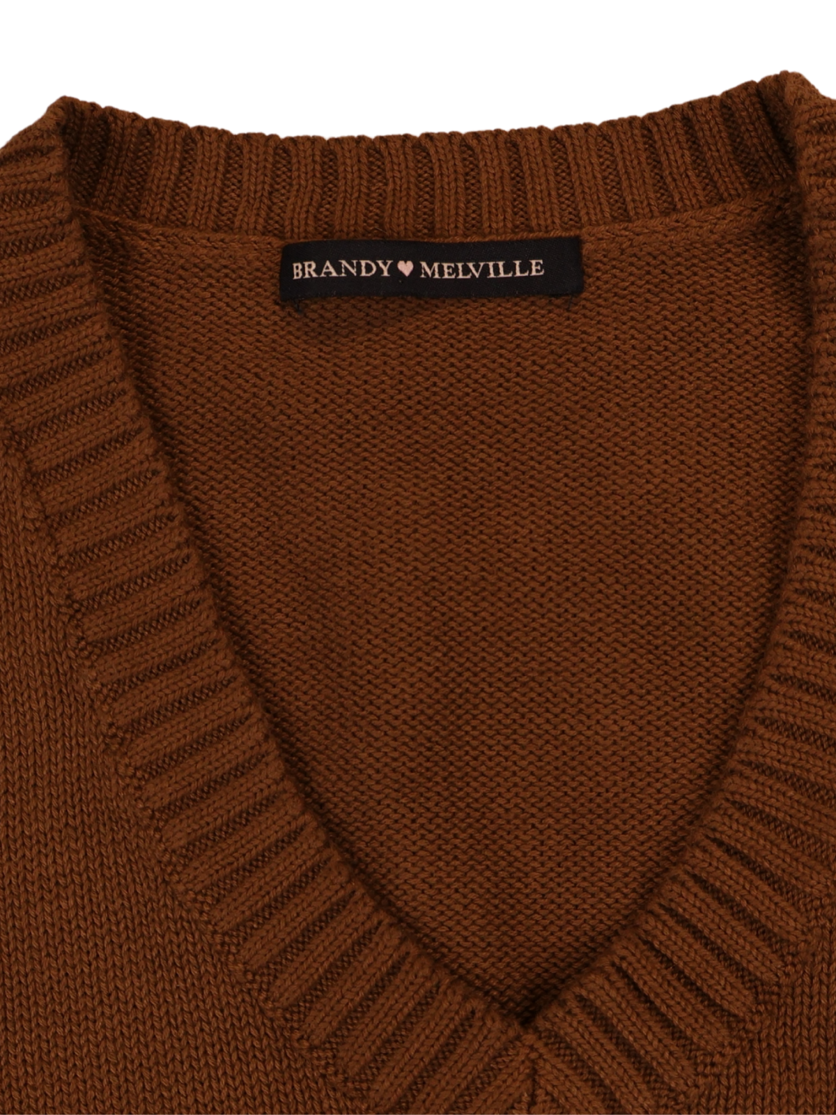 Brandy Melville Brown Cotton Sweater Vest One Size