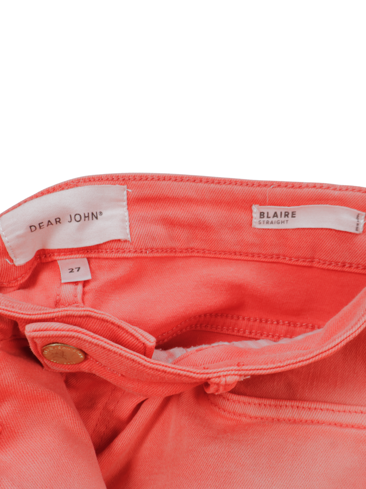 Dear John Salmon Cropped Jeans Size 27 | High Rise Straight Leg | Modern Color Denim