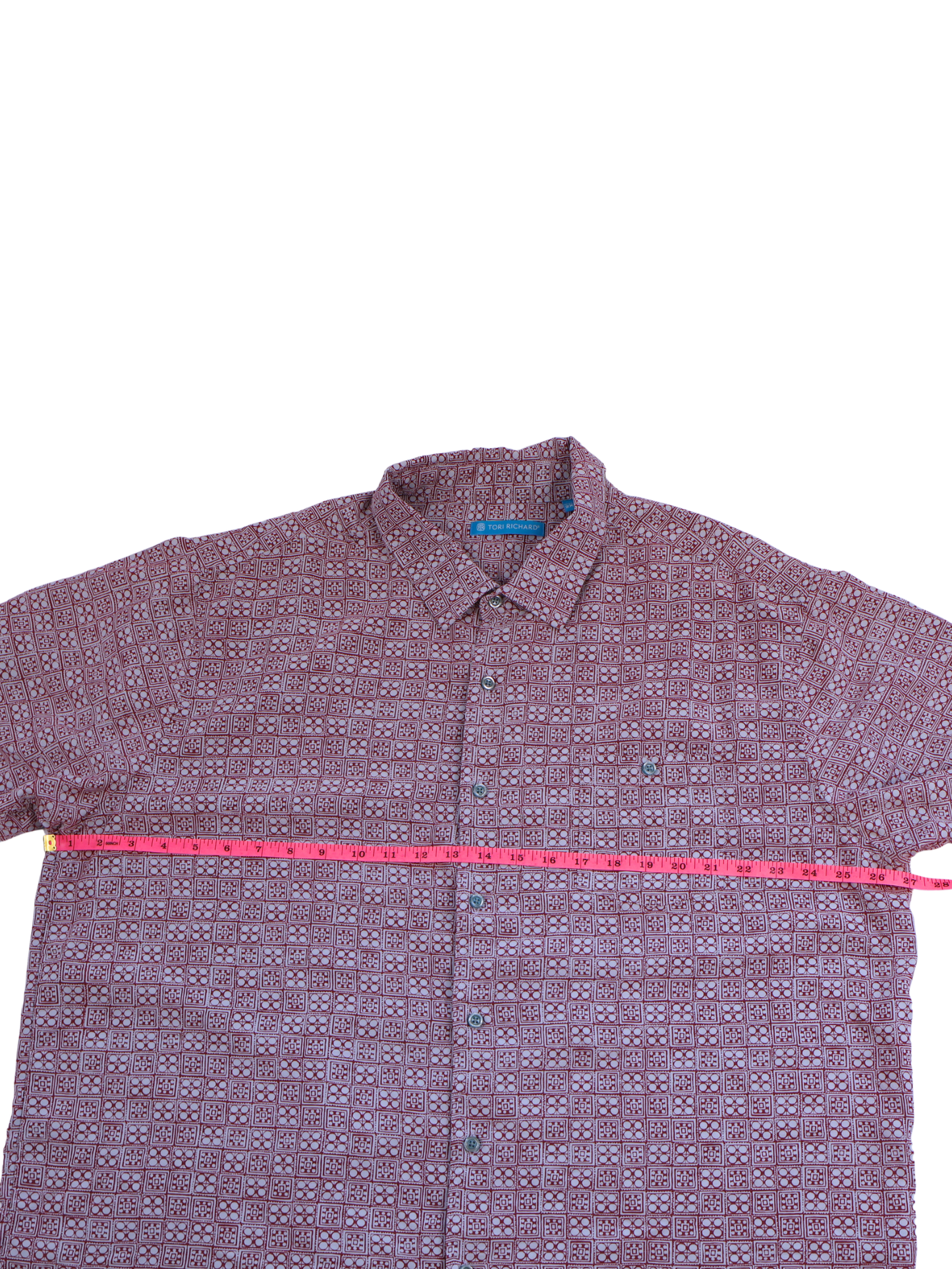 TORI RICHARD 2XL Geometric Button-Up Shirt – Elevated Casual, Statement Print