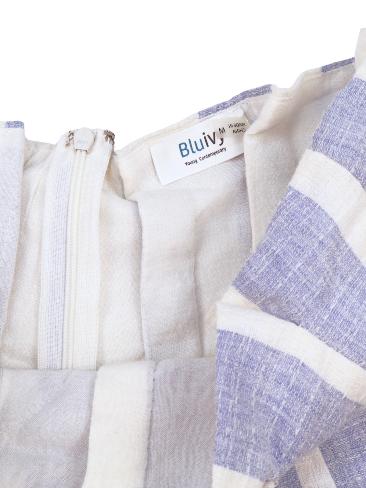 BLUIVY Blue & White Stripe Skort – High Rise Flowy Summer Short – Size M/L