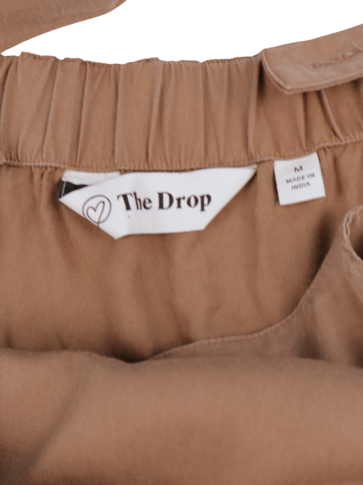The Drop Brown Smock Midi Dress | Tiered Pocket Dress | Medium