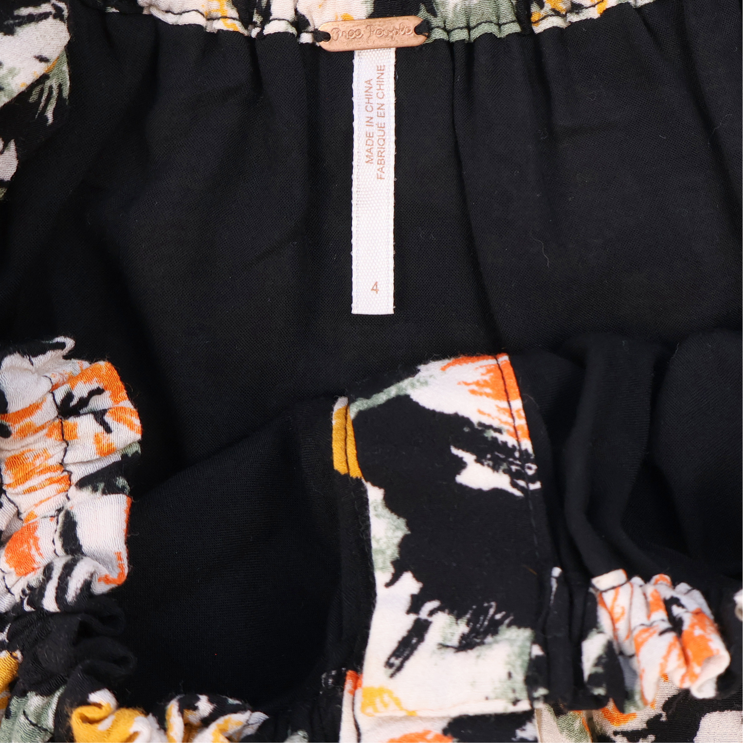 Free People Floral Button Front Dress – Black Multi | Size 4