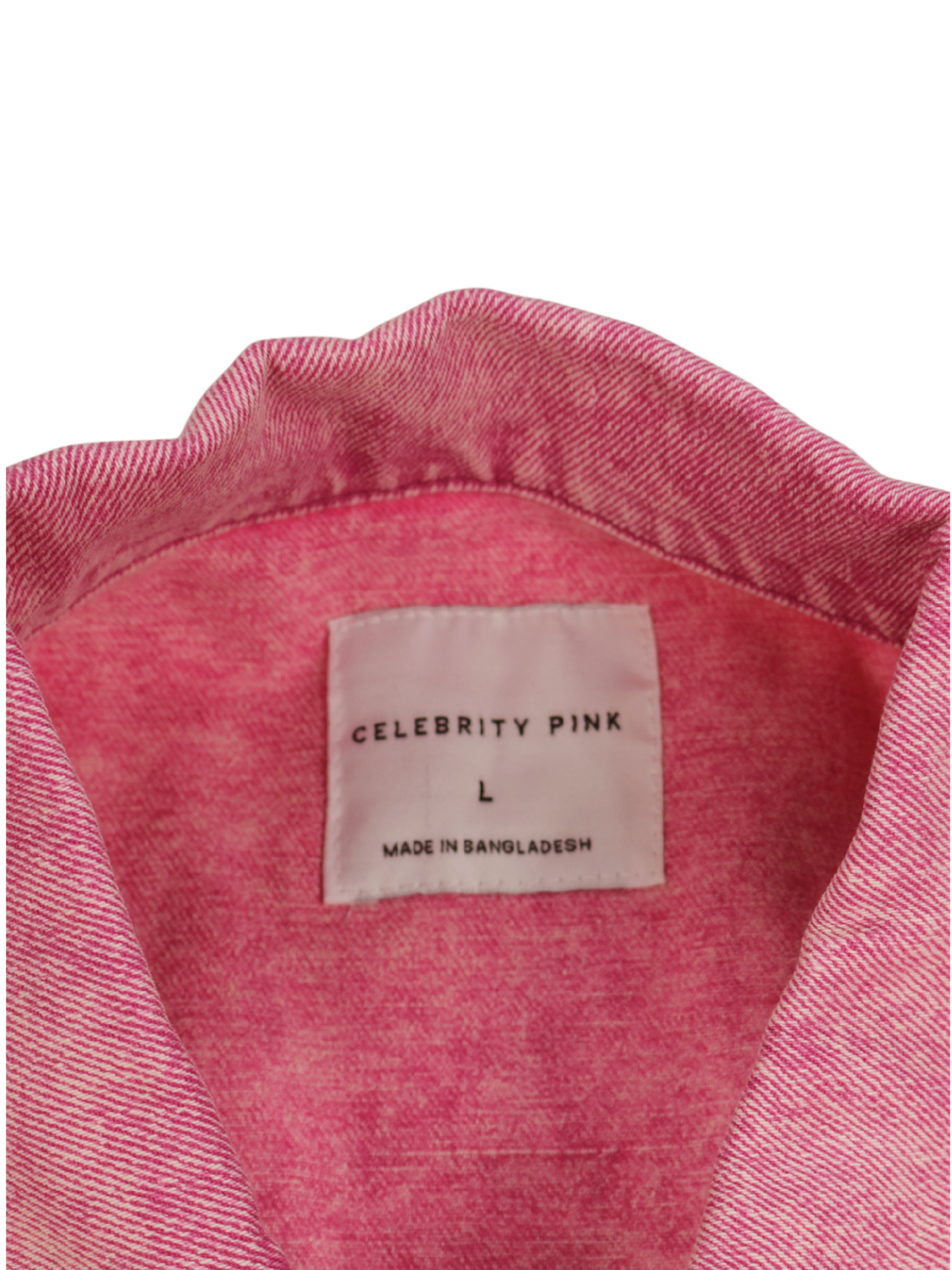 Celebrity Pink Oversized Pink Denim Jacket – Frayed Hem Statement Layer (Size Large)