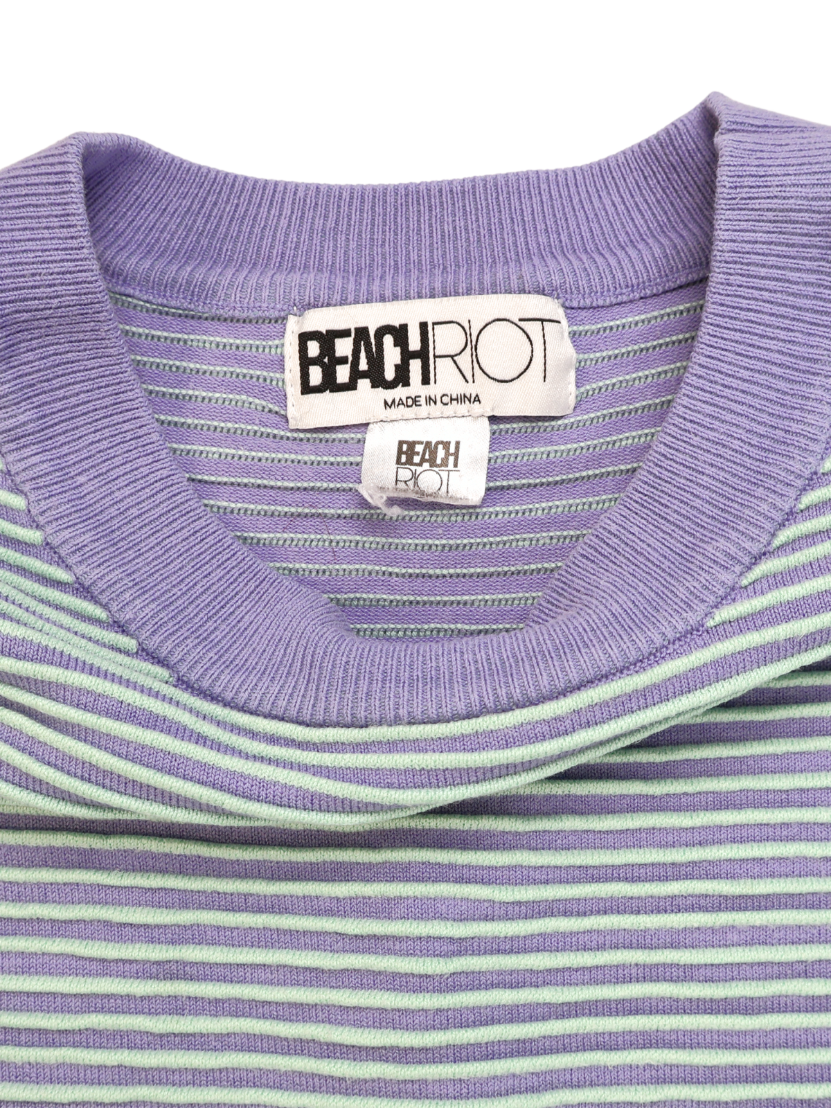 Beach Riot Lavender Mint Striped Sweatshirt Small Oversized Lounge Pullover