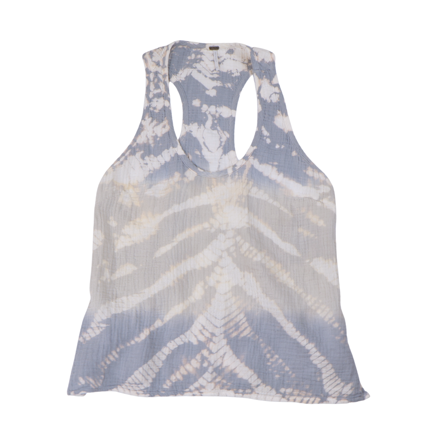 Young Fabulous & Broke Tie Dye Racerback Tank Top XS Blue Ivory Cotton Boho