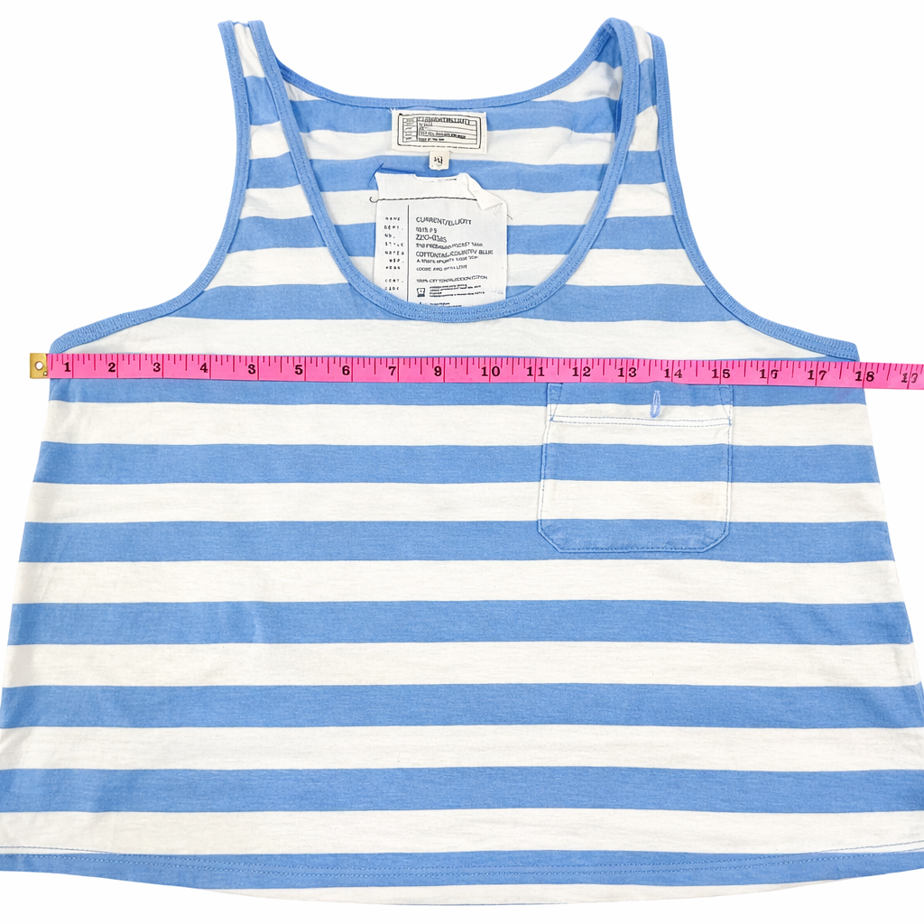 Current/Elliott Blue &amp; White Striped Pocket Tank – Size 2