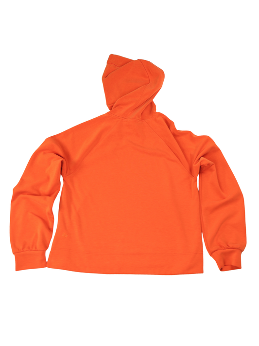 Athleta Super Soft Orange Hoodie Small Modal Blend Athleisure Sweatshirt