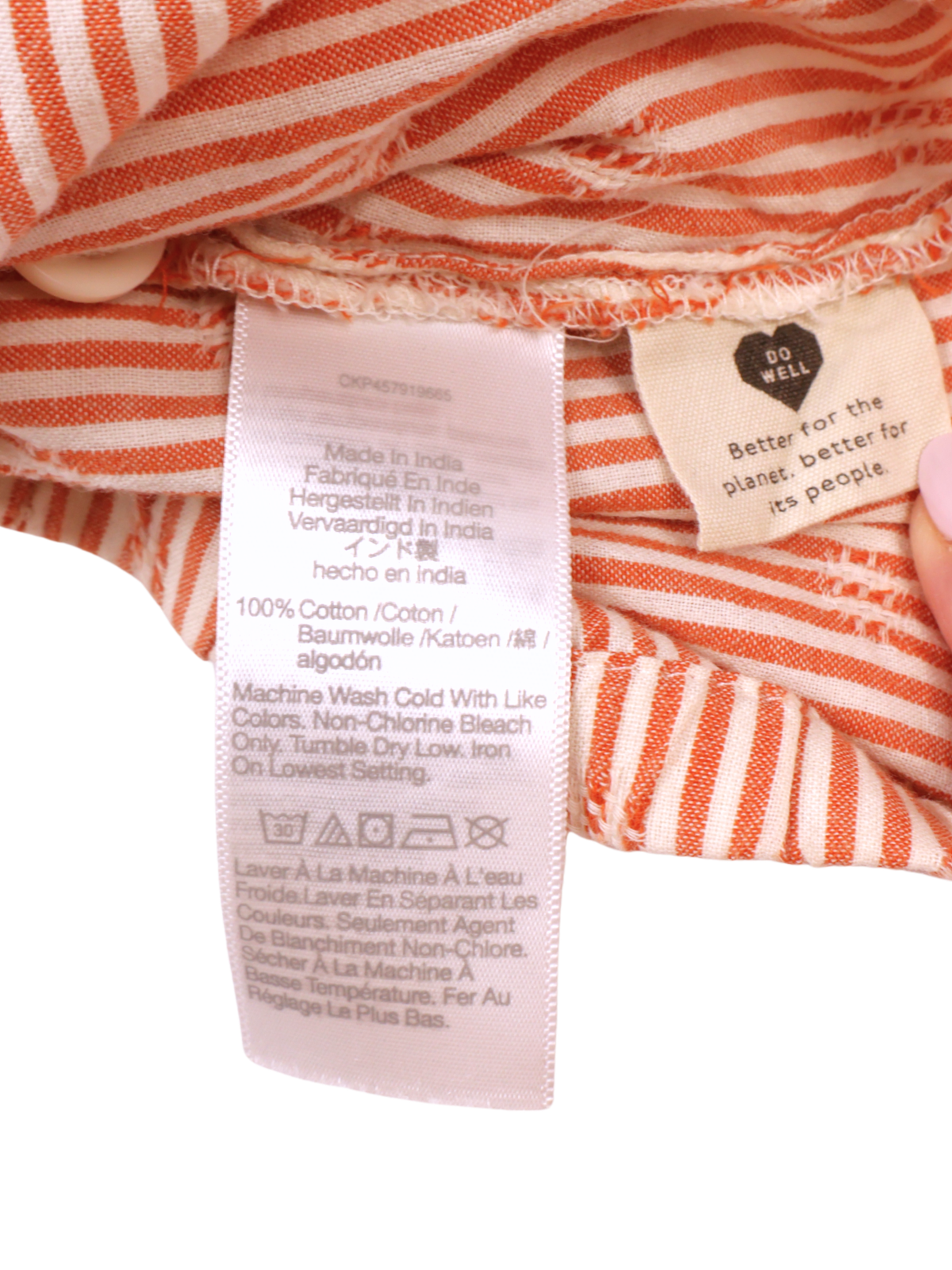 Madewell Orange Stripe Puff Sleeve Crop Blouse – Square Neck Feminine Top (Size XS)