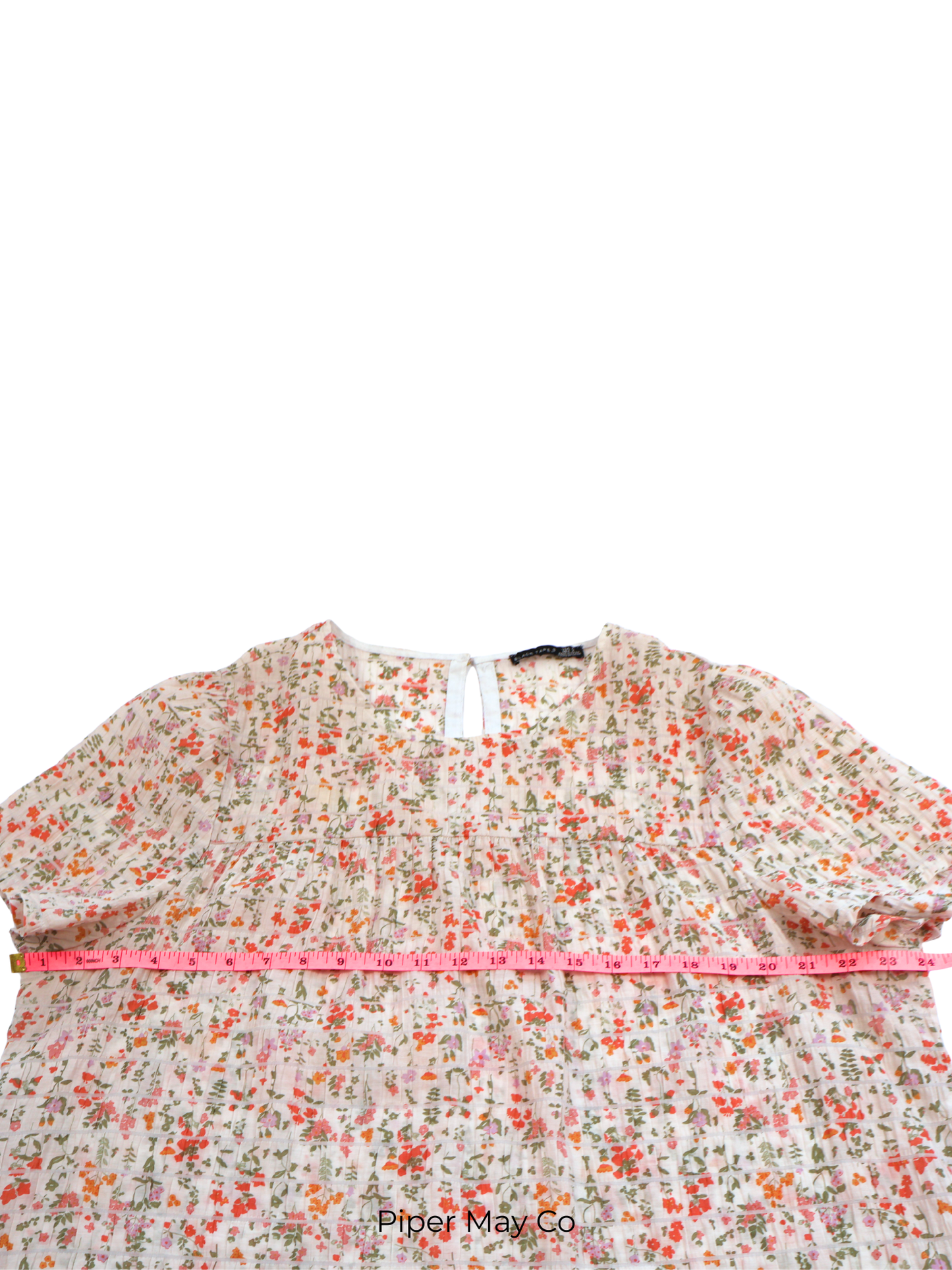Black Tape Floral Textured Blouse – Soft Feminine Statement | Size X