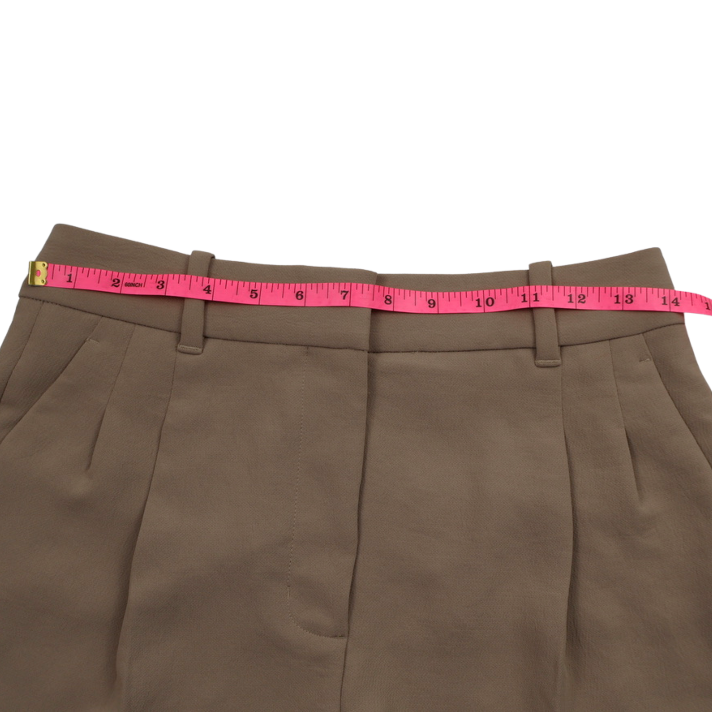 Aritzia Tailored Khaki High Rise Shorts Size 4