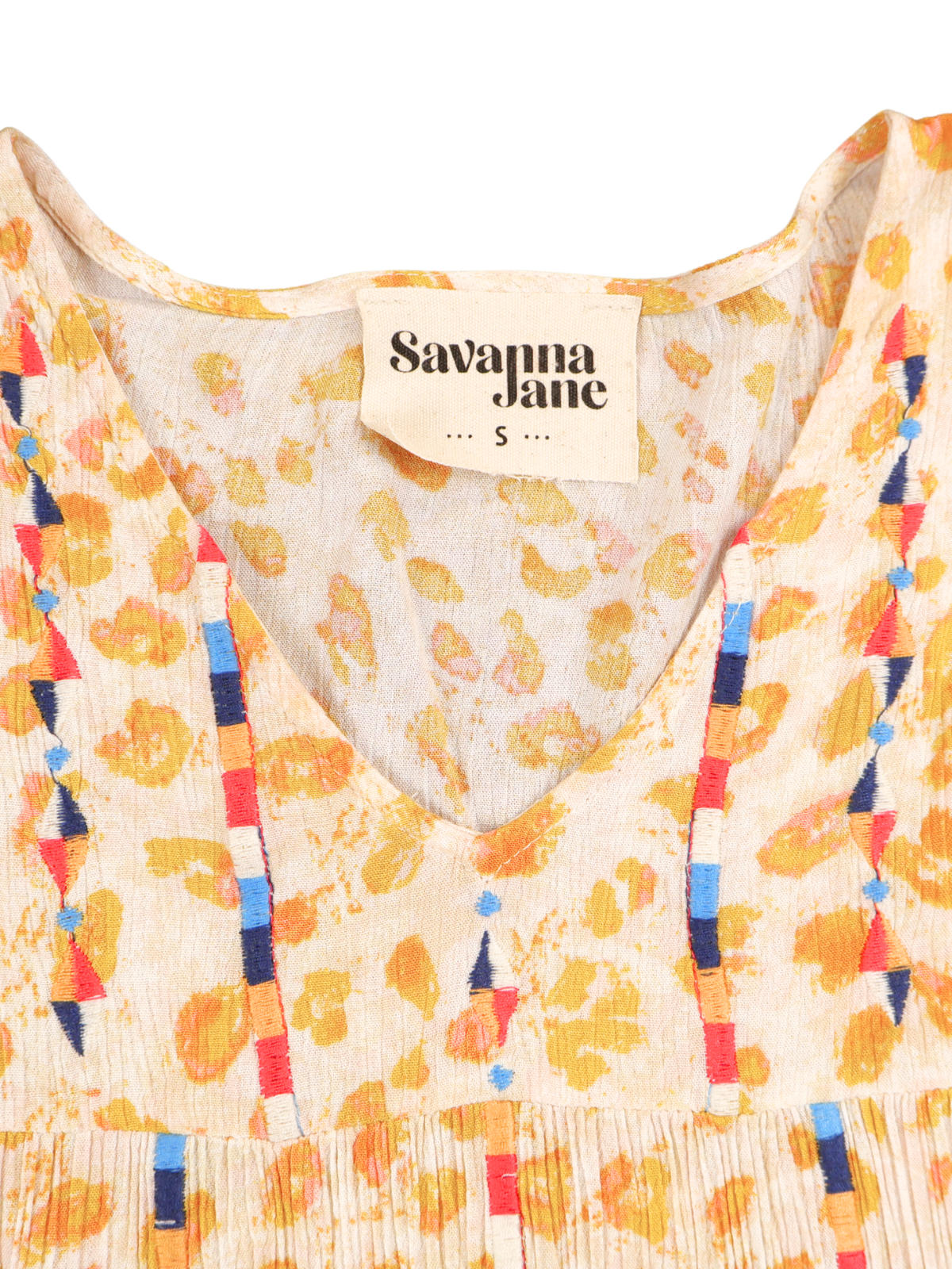 Savanna Jane Embroidered Boho Tiered Top Small