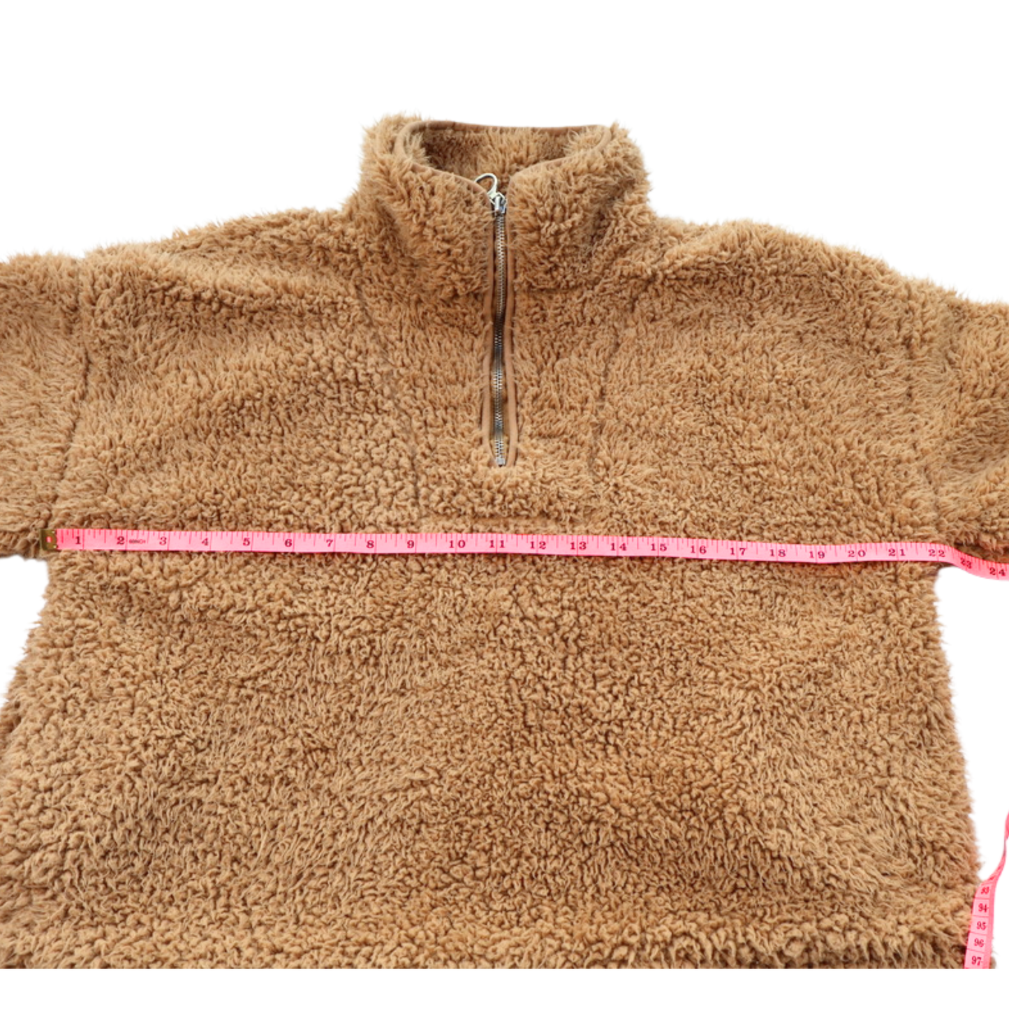 Thread & Supply Sherpa Pullover – Camel Fleece Quarter Zip | Size Small | Cozy Elevated Essential