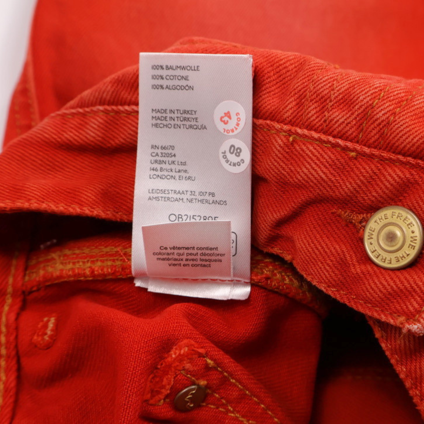 WE THE FREE Carnivale Low Rise Bootcut Jeans | Red Statement Denim | Size 28 | NWT