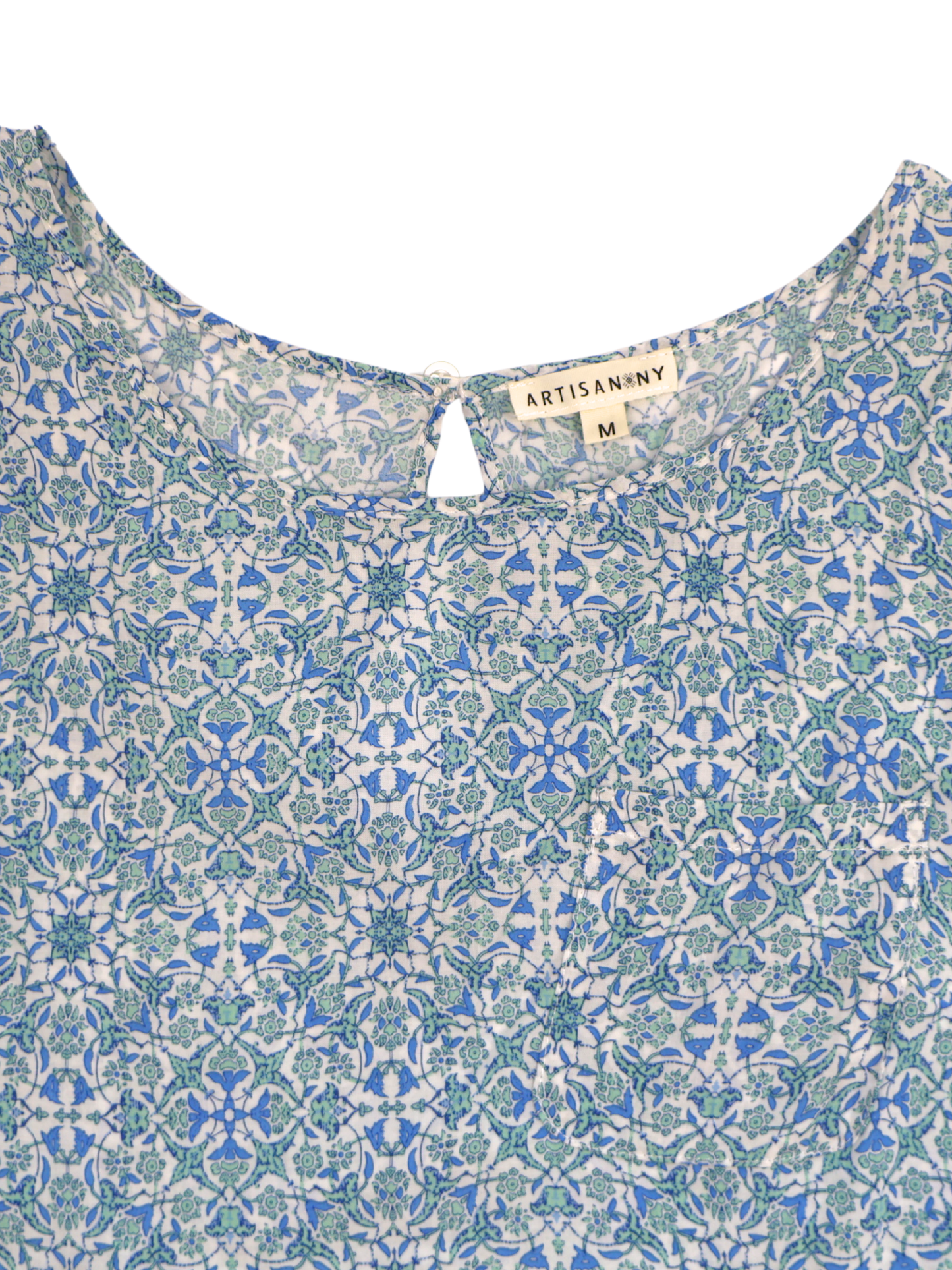 Artisan NY Blue Floral Blouse – Effortless Everyday Essential | Size Medium