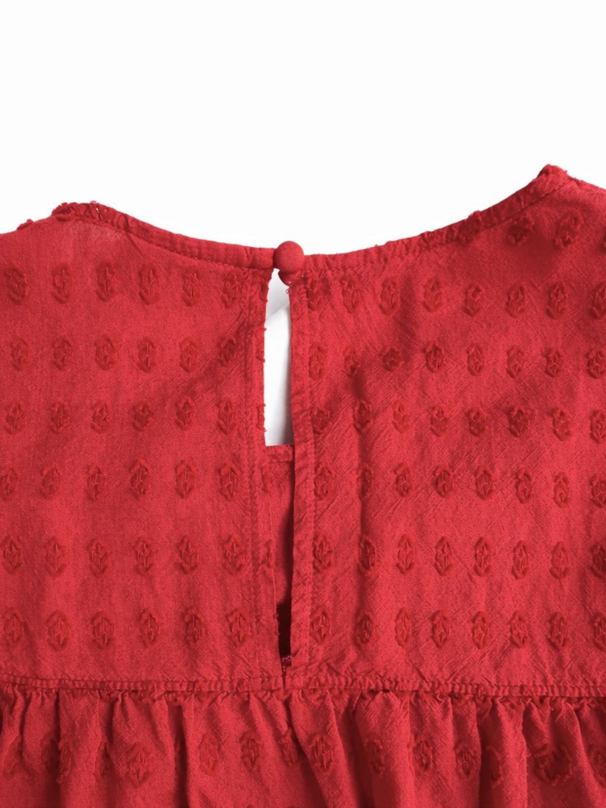 Wrangler Retro Textured Red Peasant Blouse Size Medium Boho Western