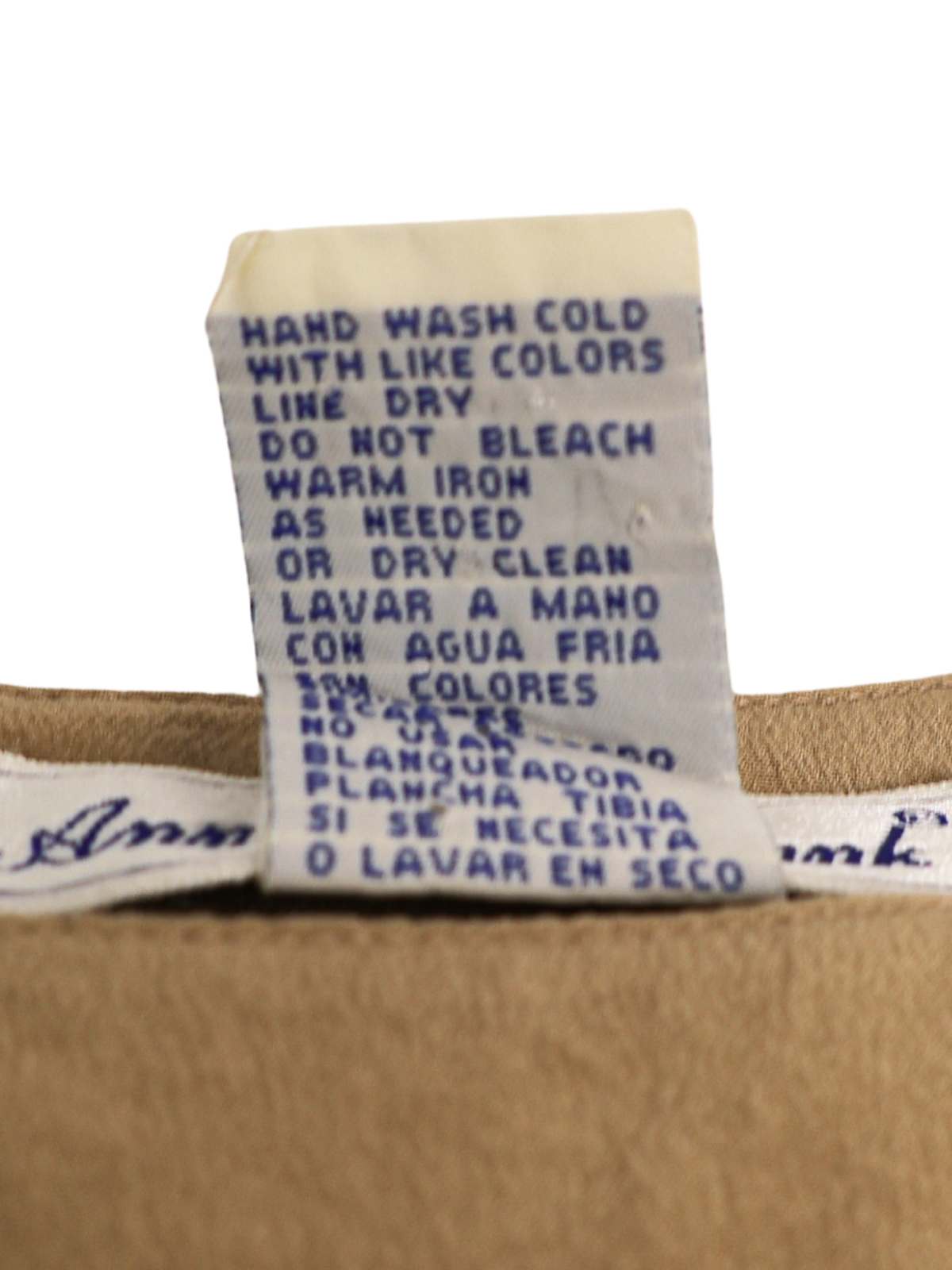 Anna & Frank 100% Silk Blouse Small Tan Nude Short Sleeve Minimalist